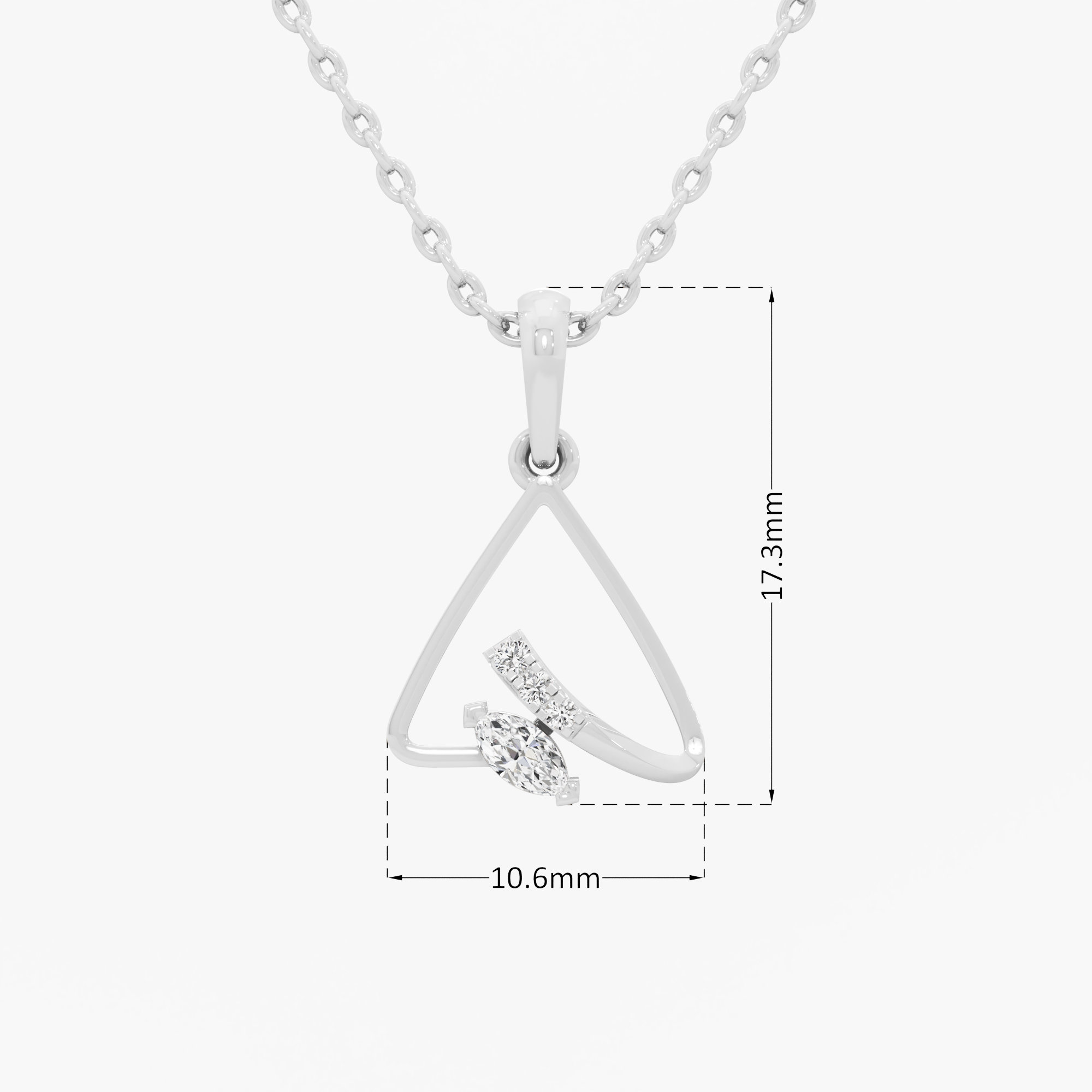Sapphire Horizon Charms Pendants | Pendant Only in 9KT White Gold (Diamond Quality: FG-VVS VS)
