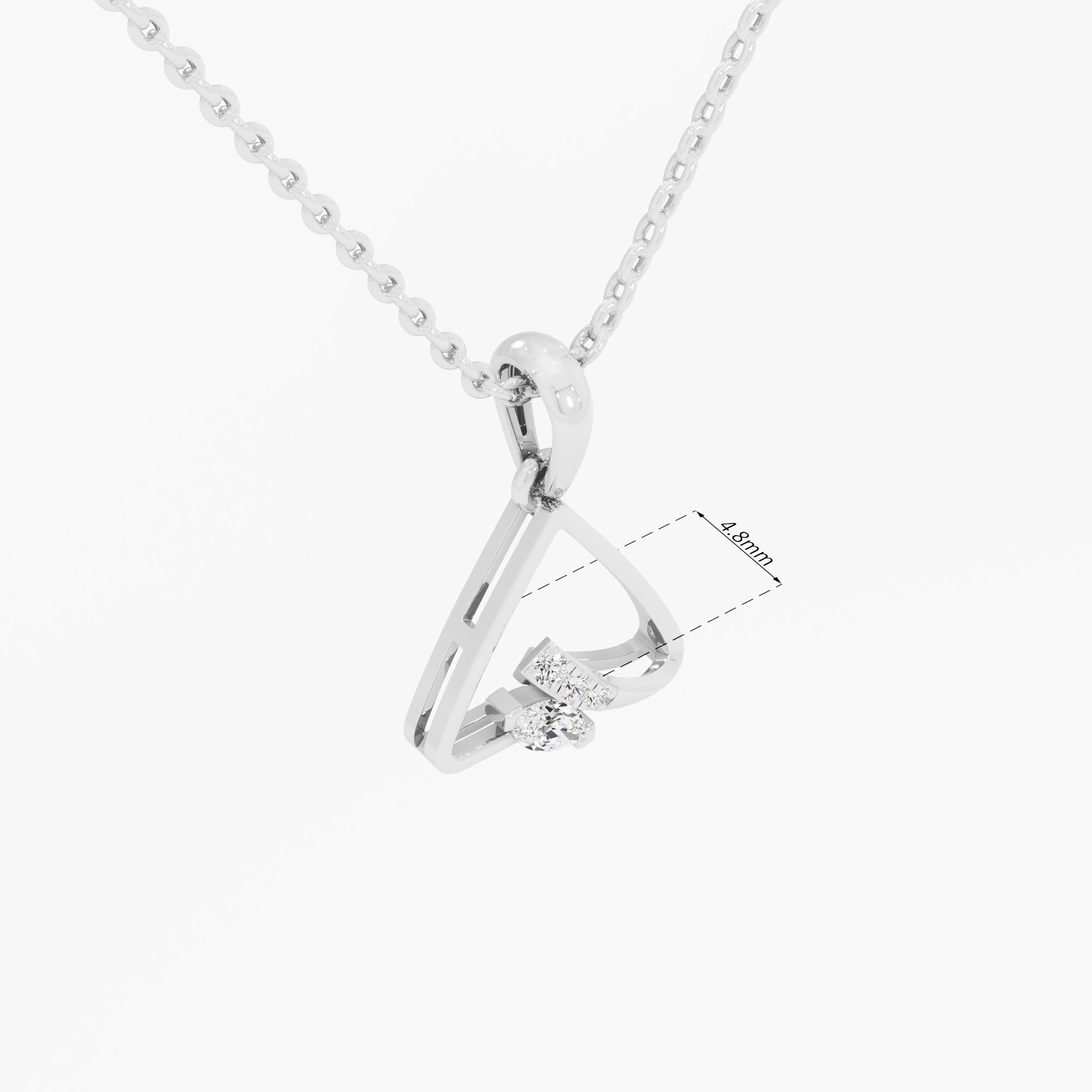 Sapphire Horizon Charms Pendants | Pendant Only in 9KT White Gold (Diamond Quality: FG-VVS VS)