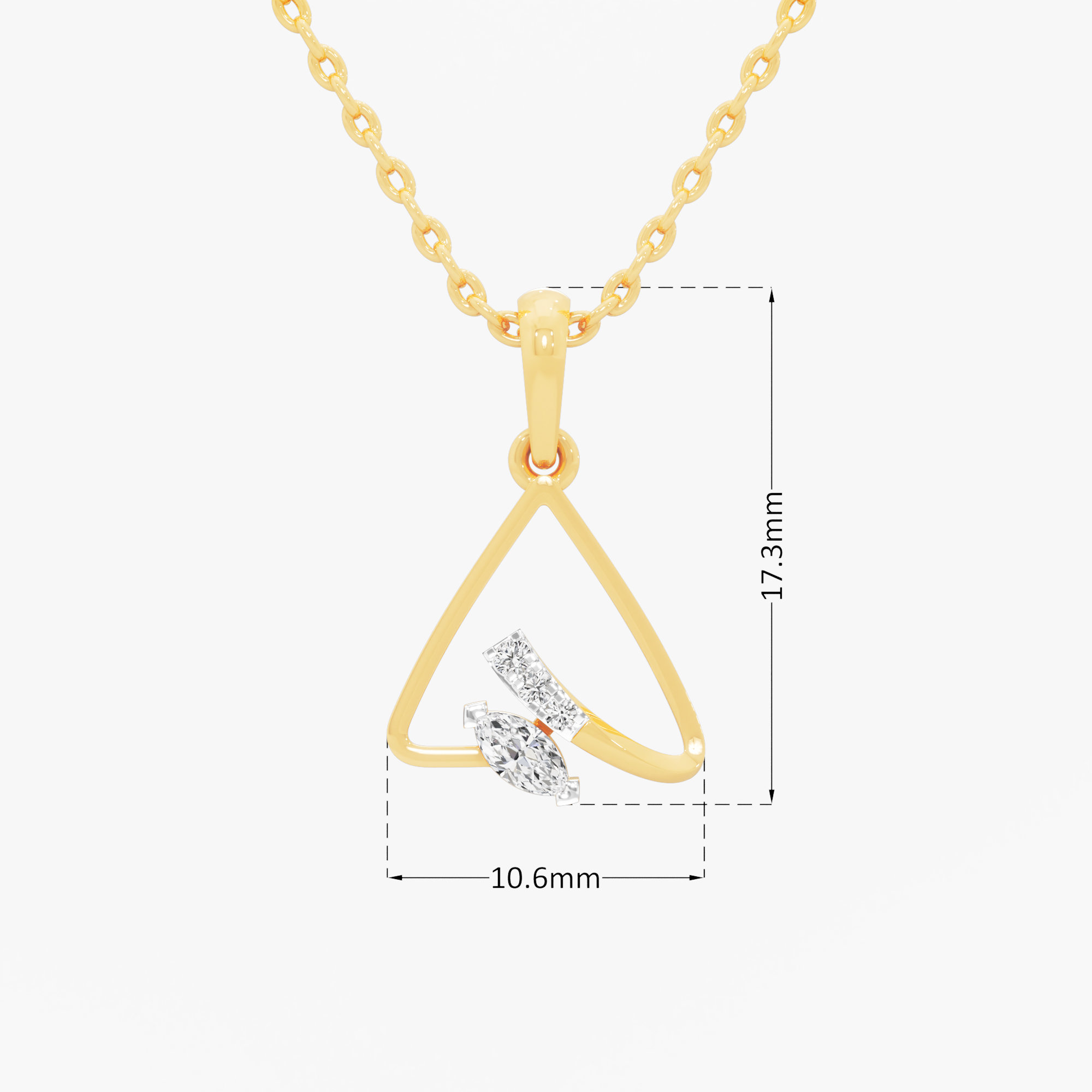 Sapphire Horizon Charms Pendants | Pendant Only (Chain Sold Separately) in 9KT Yellow Gold (Diamond Quality: FG-VVS VS)