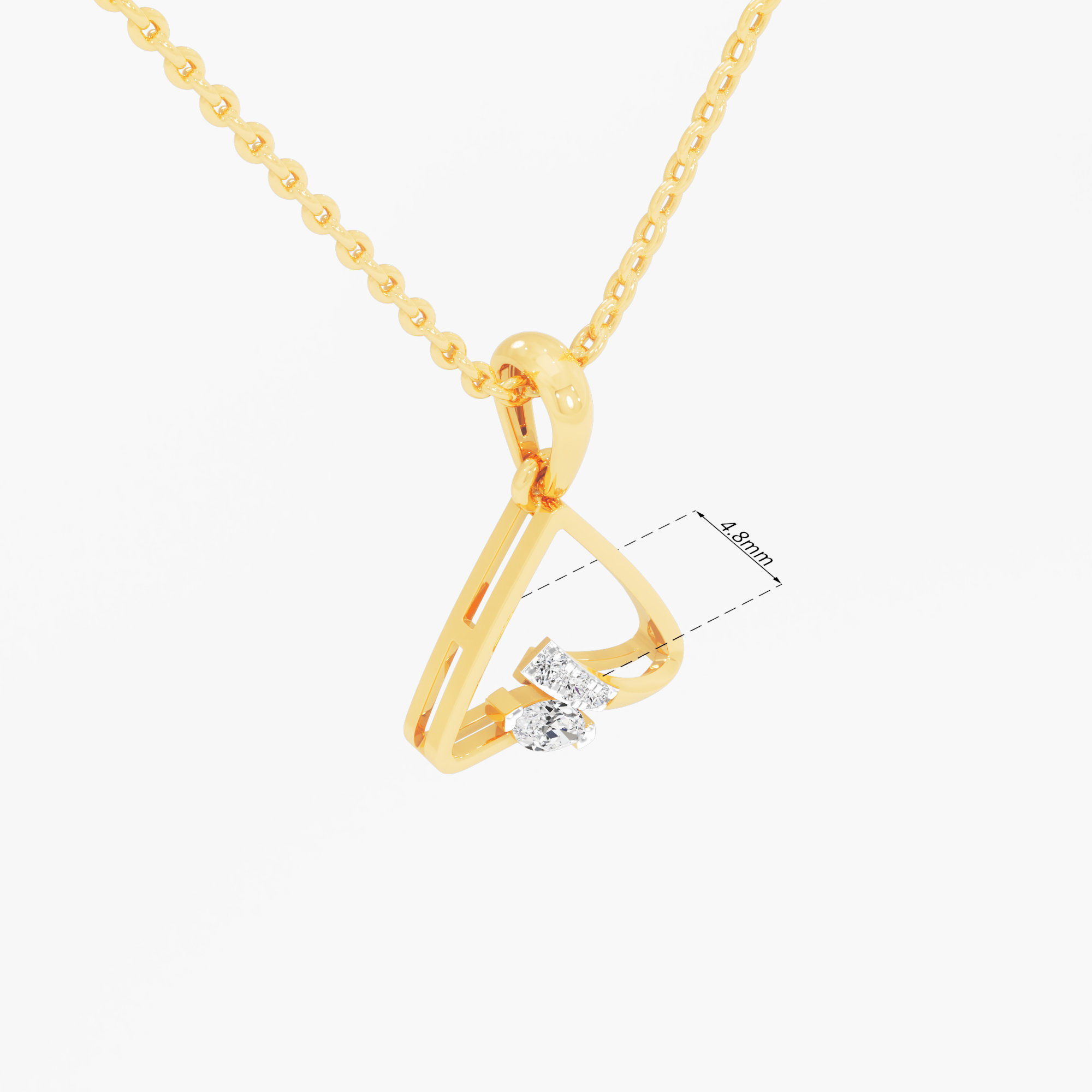 Sapphire Horizon Charms Pendants | Pendant Only (Chain Sold Separately) in 9KT Yellow Gold (Diamond Quality: FG-VVS VS)