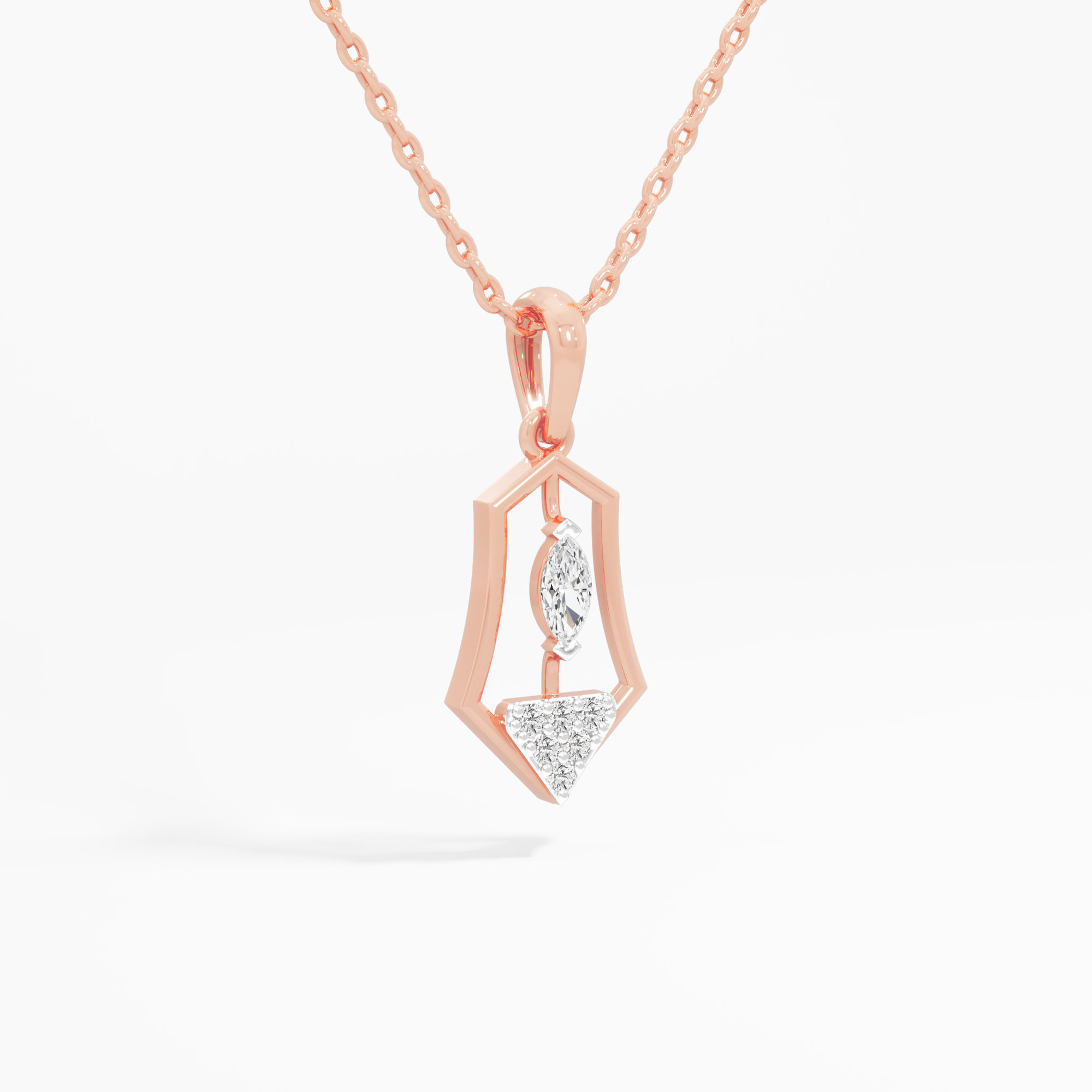 Sapphire Emblem Charms Pendants | Standalone Pendant in 9KT Rose Gold (Diamond Quality: FG-VVS VS)