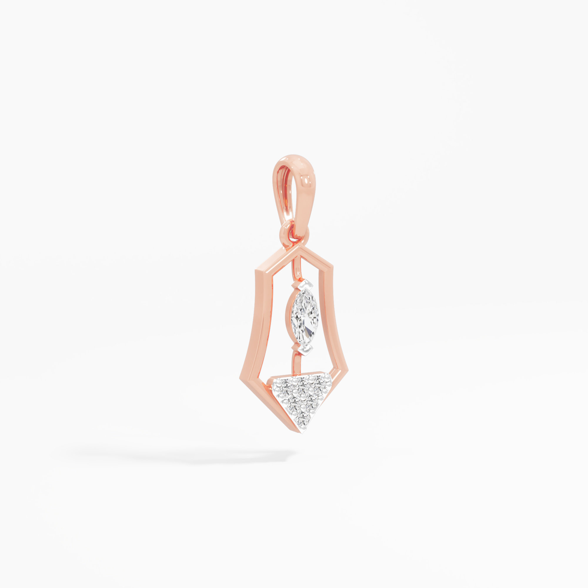 Sapphire Emblem Charms Pendants | Standalone Pendant in 9KT Rose Gold (Diamond Quality: FG-VVS VS)