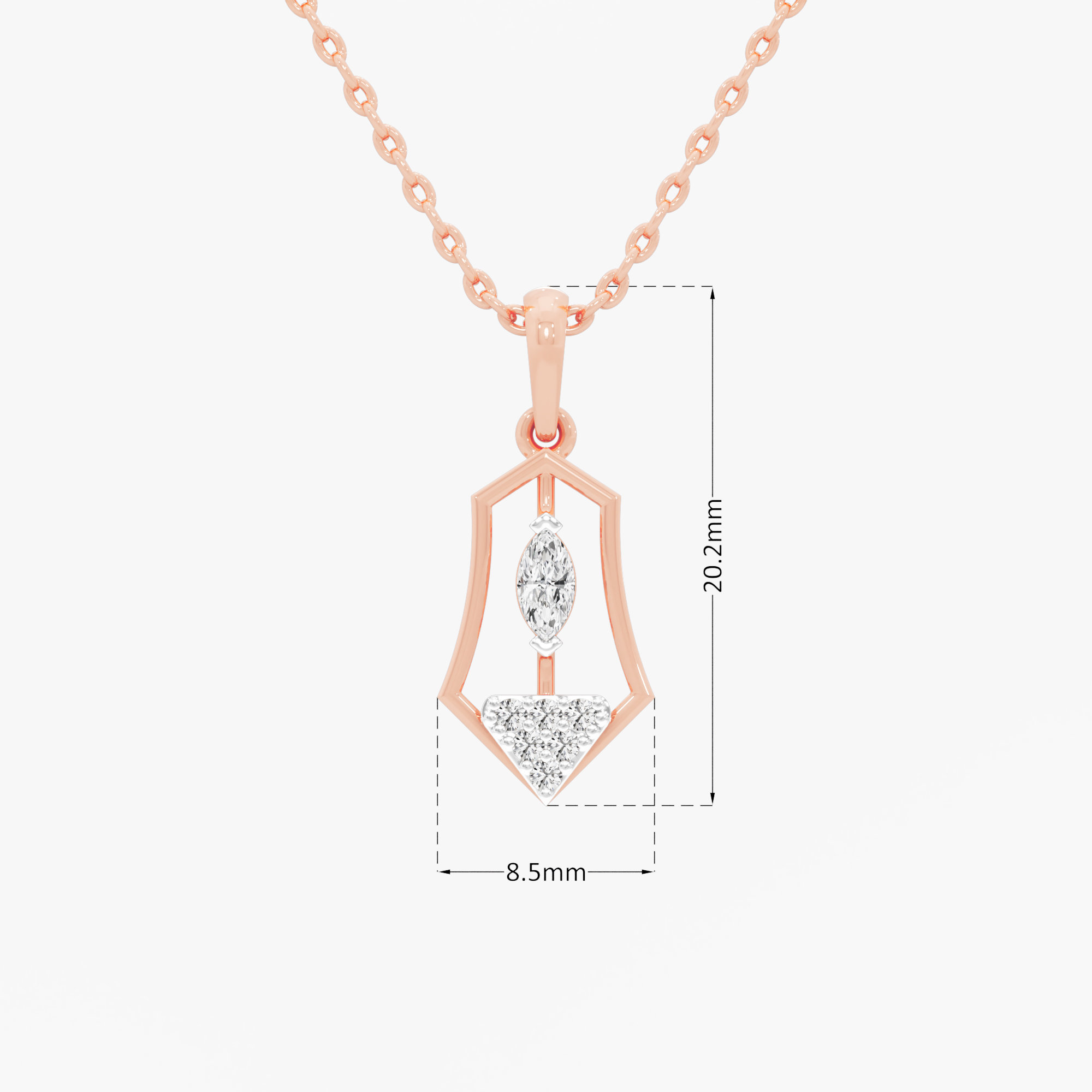 Sapphire Emblem Charms Pendants | Standalone Pendant in 9KT Rose Gold (Diamond Quality: FG-VVS VS)