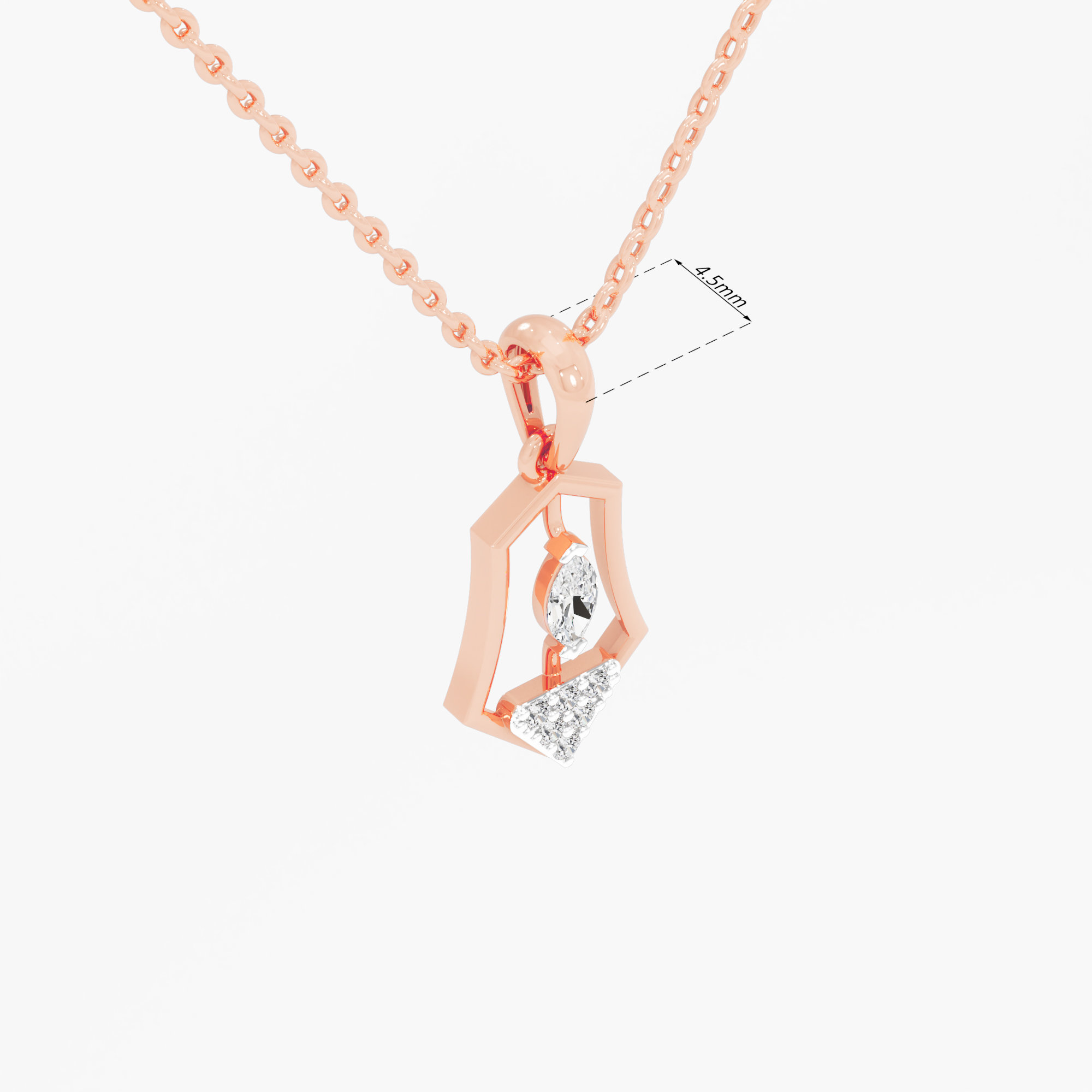 Sapphire Emblem Charms Pendants | Standalone Pendant in 9KT Rose Gold (Diamond Quality: FG-VVS VS)