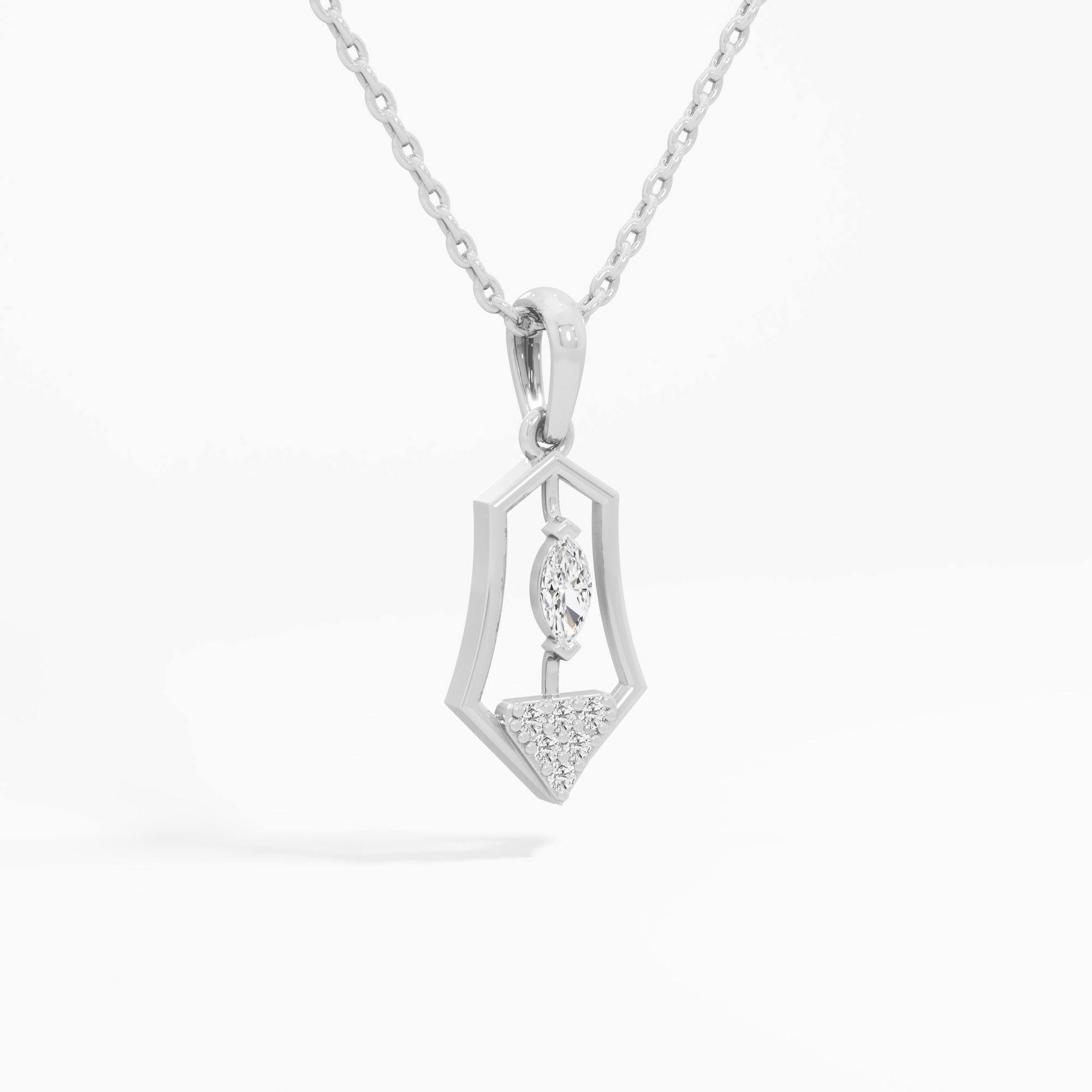Sapphire Emblem Charms Pendants | Pendant Only in 9KT White Gold (Diamond Quality: FG-VVS VS)