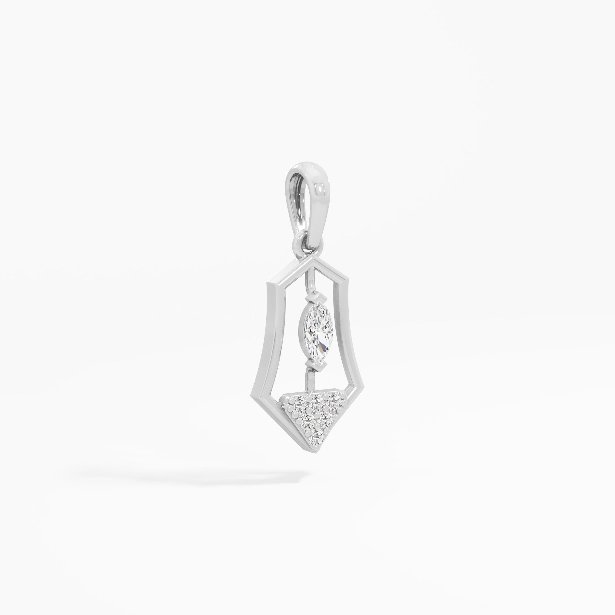 Sapphire Emblem Charms Pendants | Pendant Only in 9KT White Gold (Diamond Quality: FG-VVS VS)