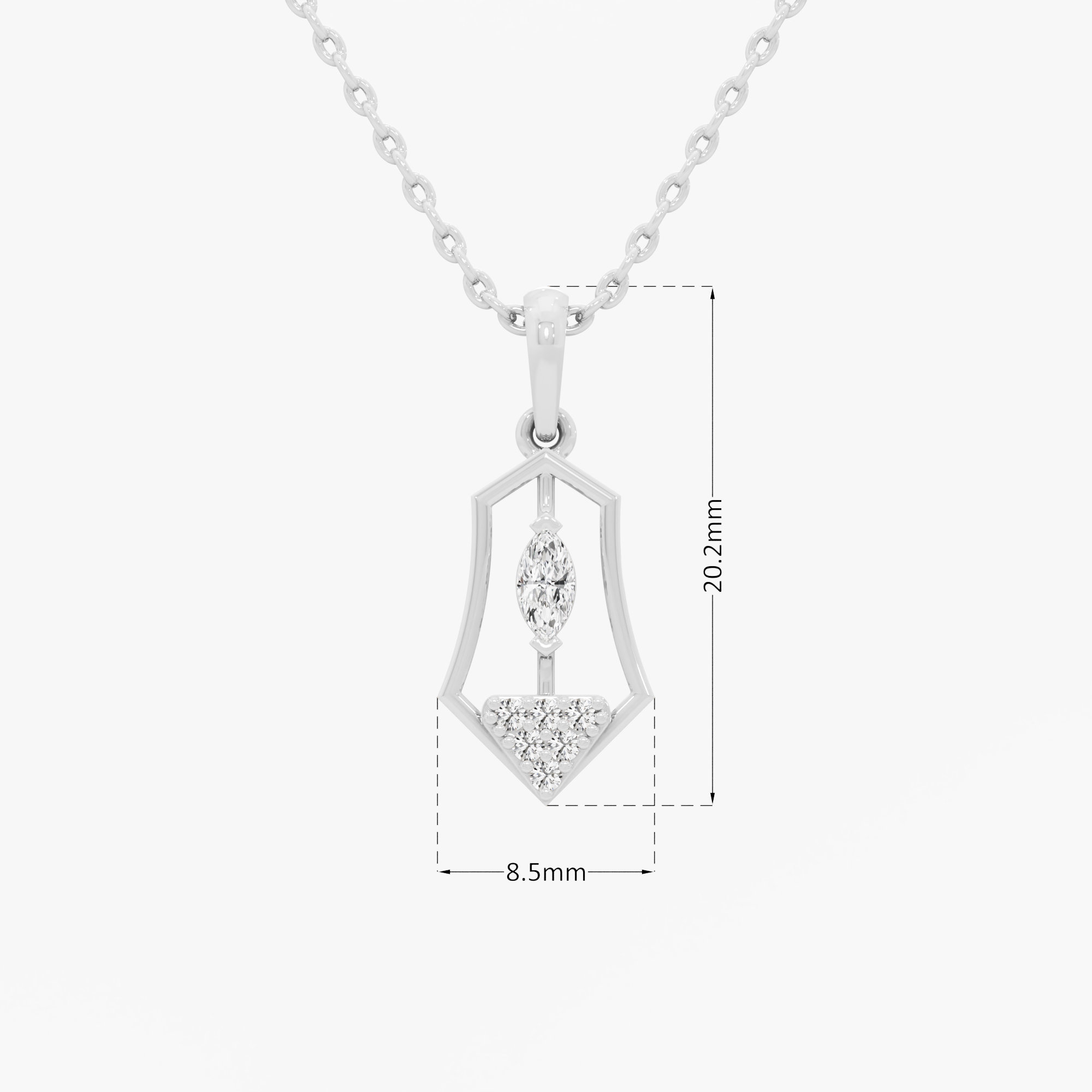 Sapphire Emblem Charms Pendants | Pendant Only in 9KT White Gold (Diamond Quality: FG-VVS VS)