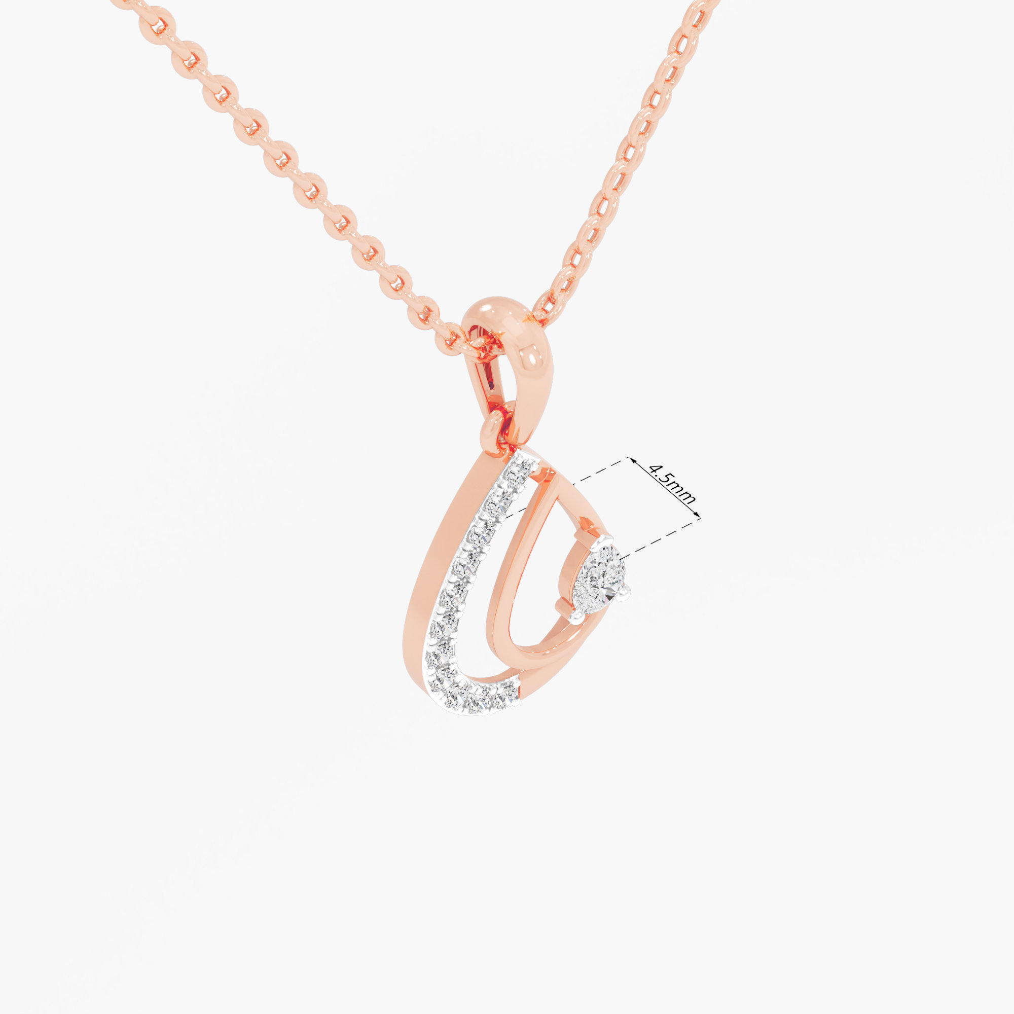 Deep Serenity Drop Drops Pendants | Individual Pendant in 9KT Rose Gold (Diamond Quality: FG-VVS VS)