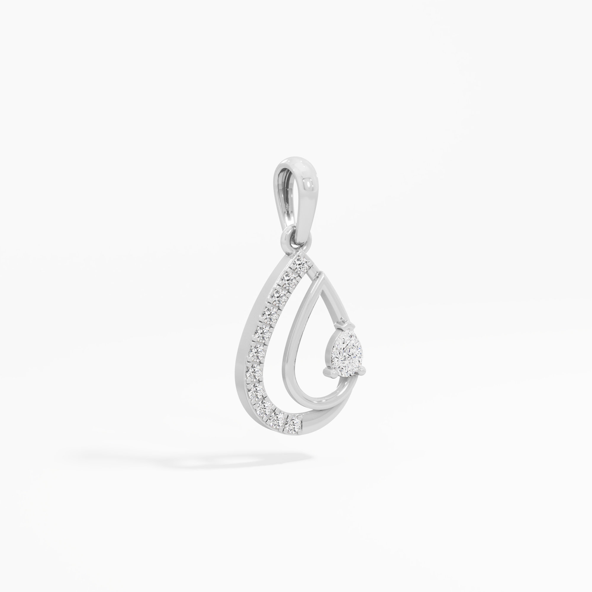 Deep Serenity Drop Drops Pendants | Pendant Only (Chain Sold Separately) in 9KT White Gold (Diamond Quality: FG-VVS VS)