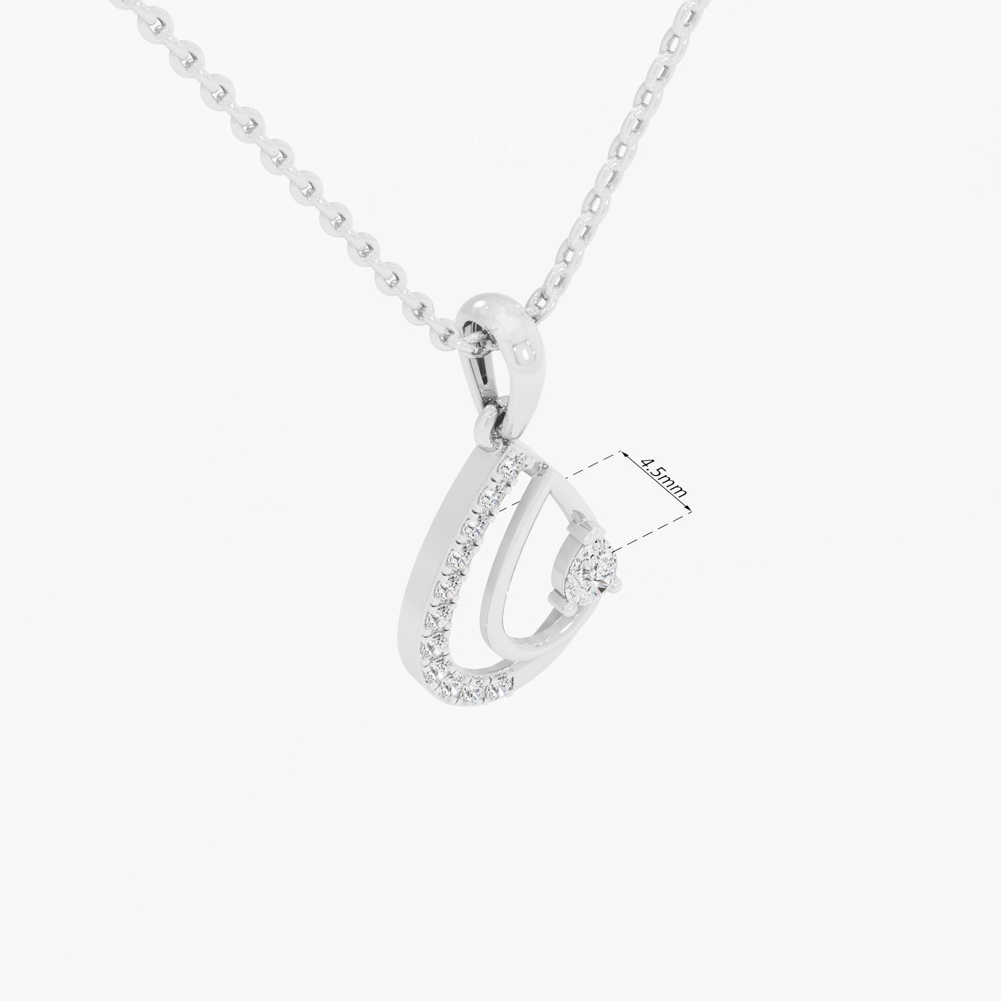 Deep Serenity Drop Drops Pendants | Pendant Only (Chain Sold Separately) in 9KT White Gold (Diamond Quality: FG-VVS VS)