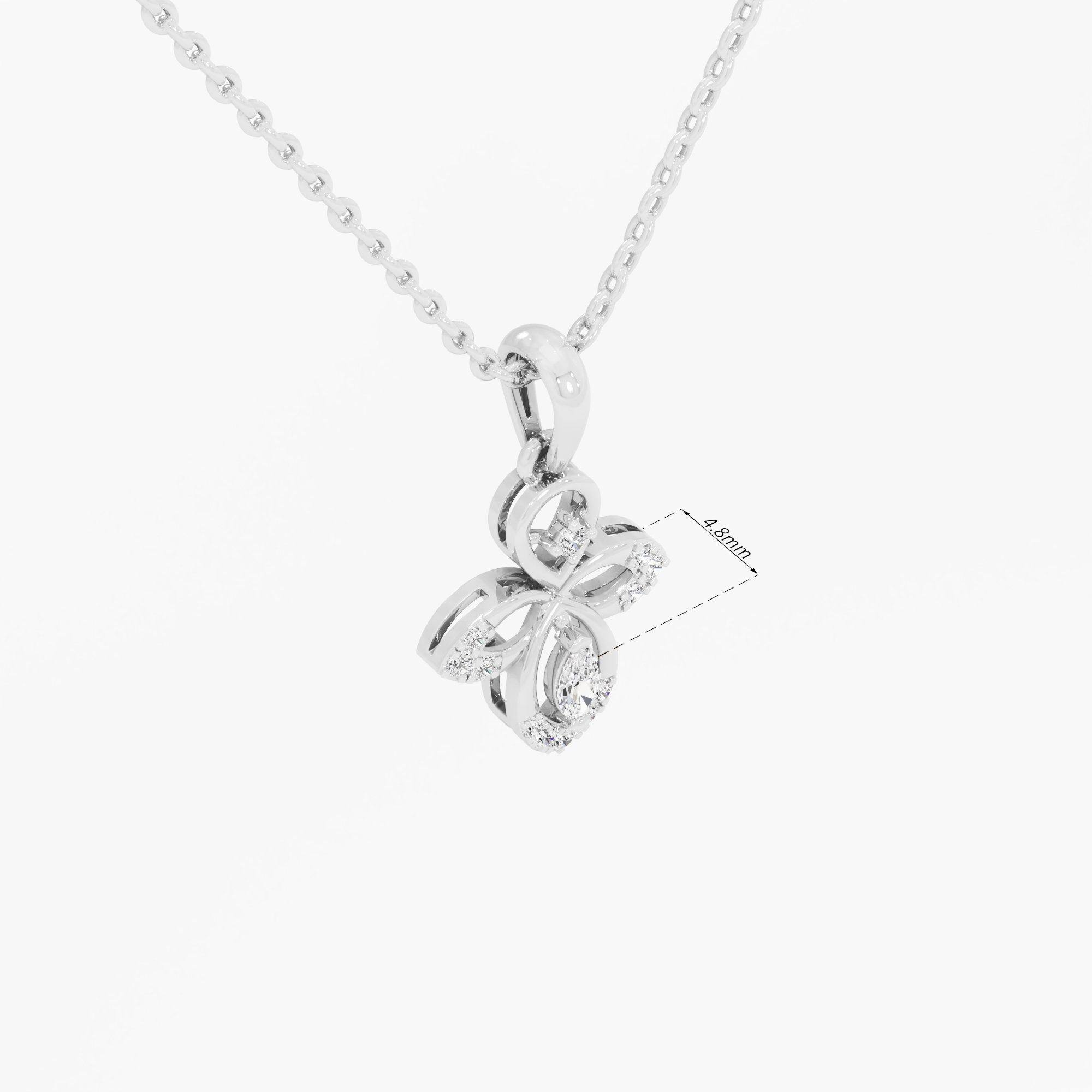 Aqua Petal Charms Pendants | Pendant Only in 9KT White Gold (Diamond Quality: FG-VVS VS)