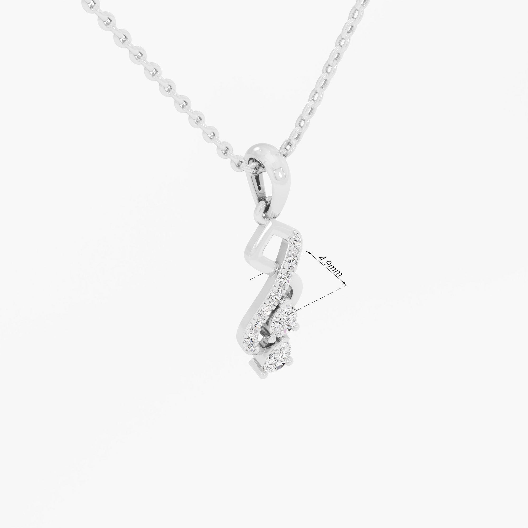 Aqua Ribbon Drops Pendants | Pendant Only (Chain Sold Separately) in 9KT White Gold (Diamond Quality: FG-VVS VS)