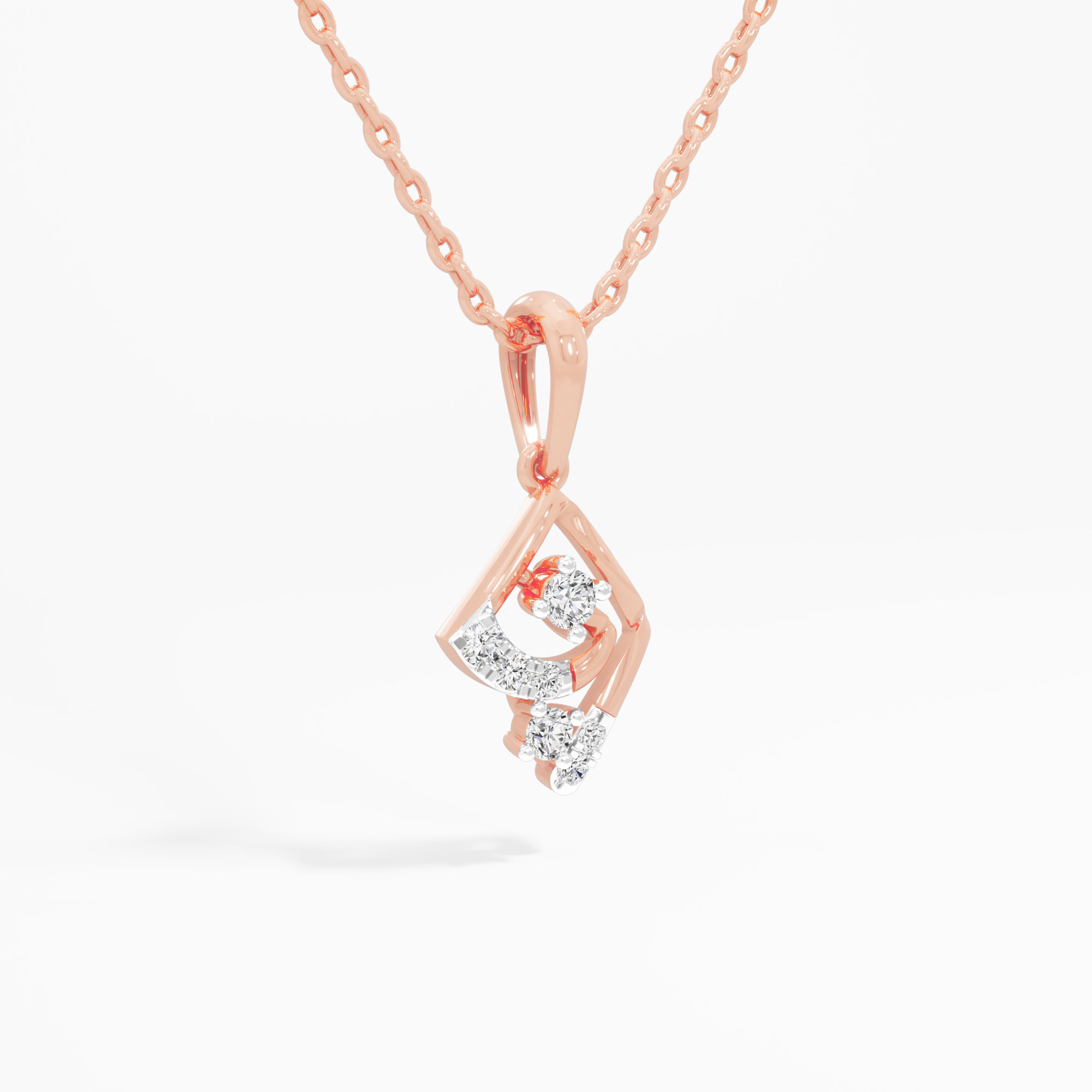 Radiant Nexus Charms Pendants | Individual Pendant in 9KT Rose Gold (Diamond Quality: EF-VVS VS)