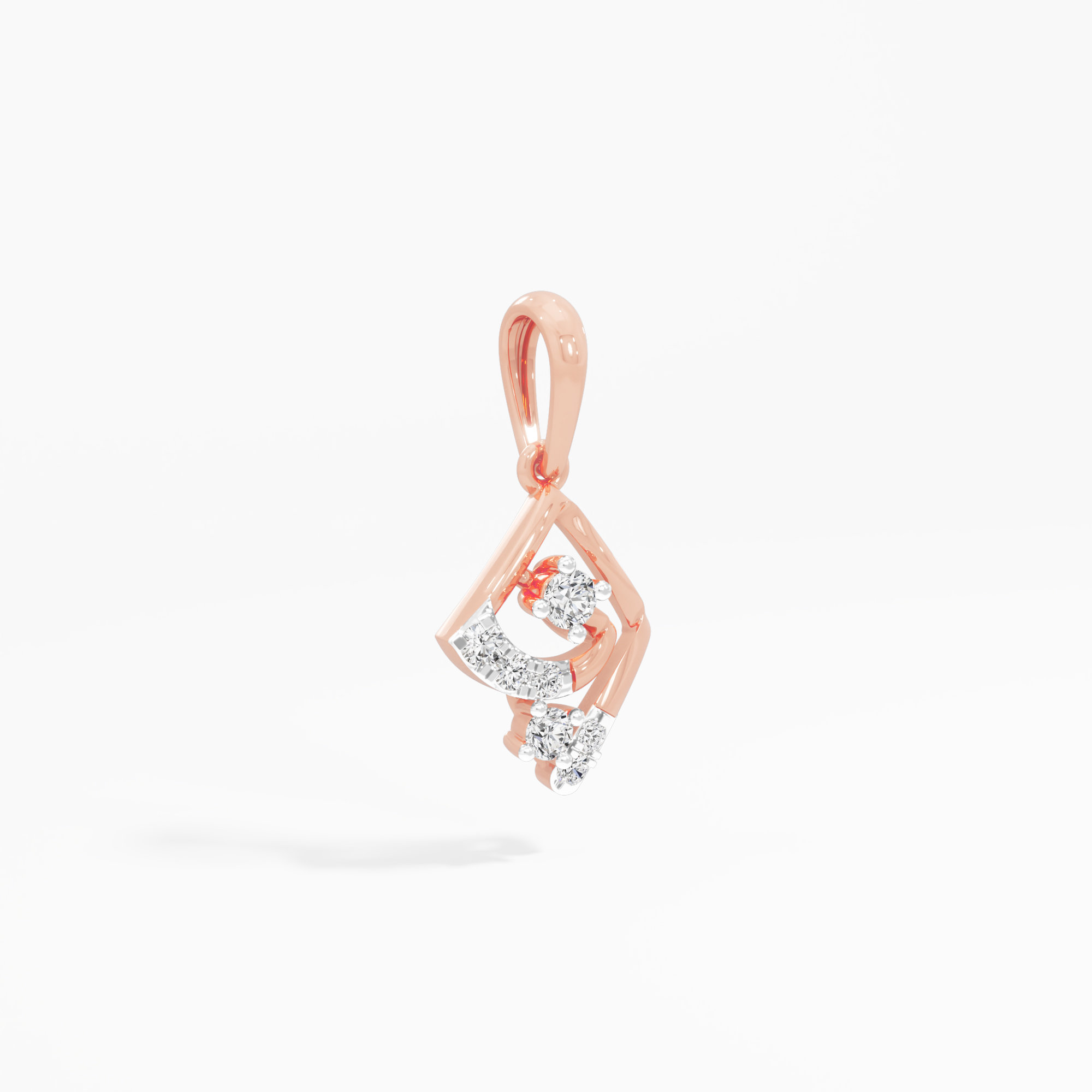 Radiant Nexus Charms Pendants | Individual Pendant in 9KT Rose Gold (Diamond Quality: EF-VVS VS)