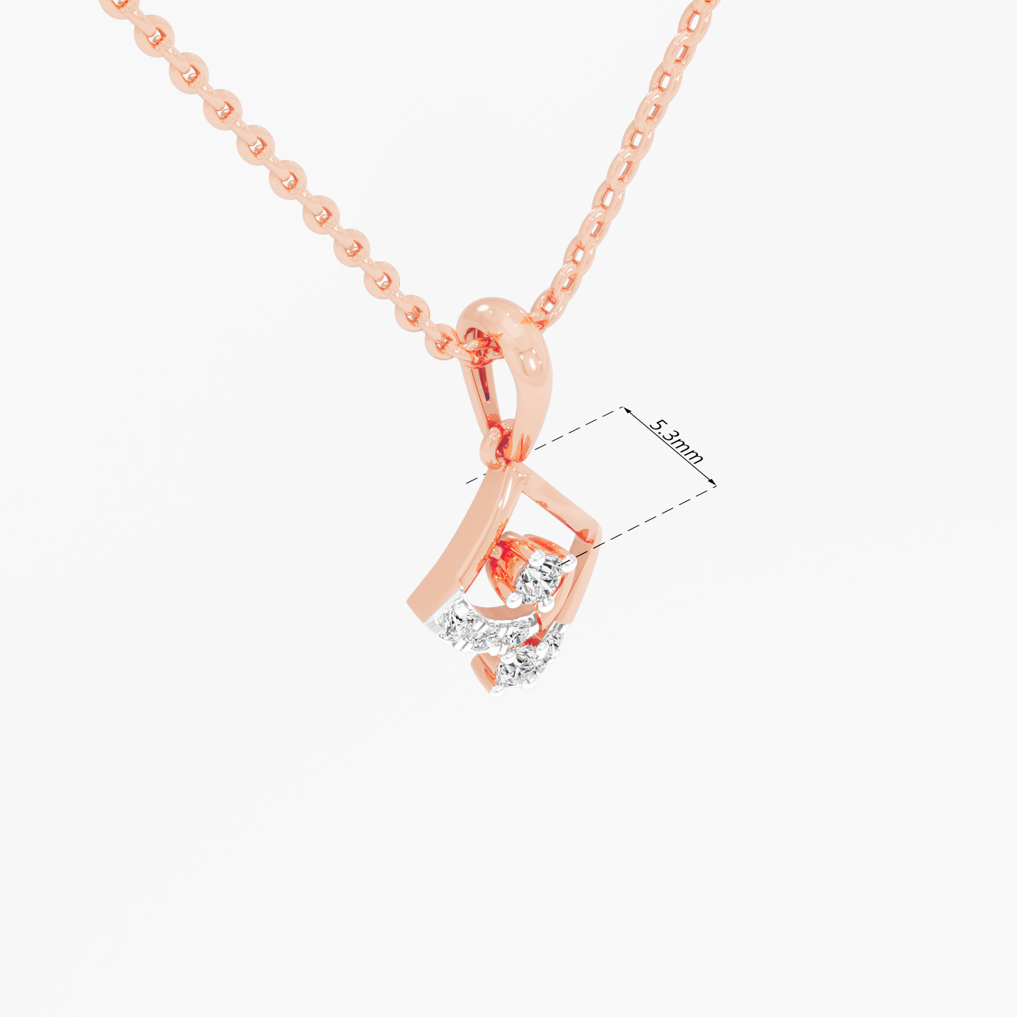Radiant Nexus Charms Pendants | Individual Pendant in 9KT Rose Gold (Diamond Quality: EF-VVS VS)
