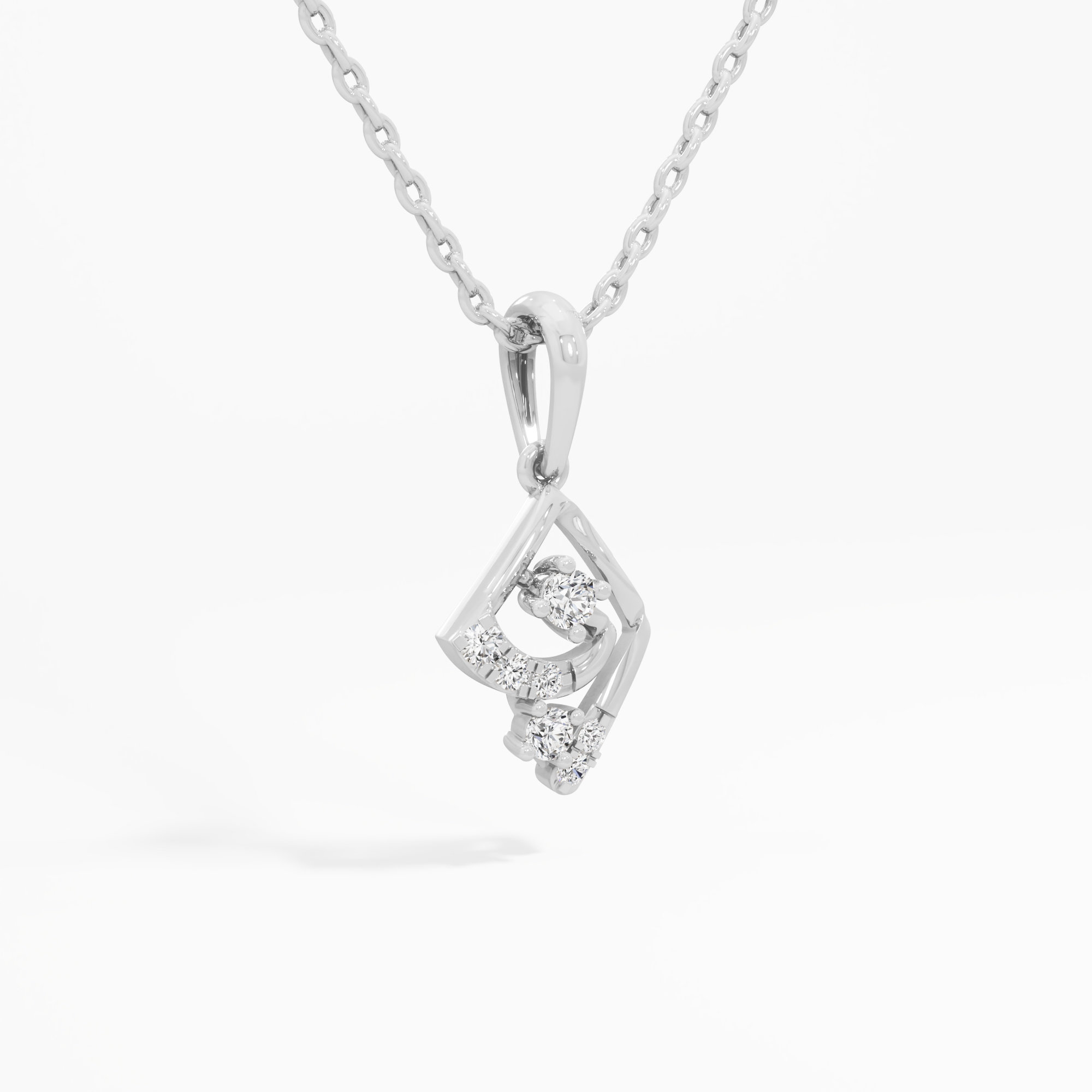 Radiant Nexus Charms Pendants | Individual Pendant in 9KT White Gold (Diamond Quality: EF-VVS VS)