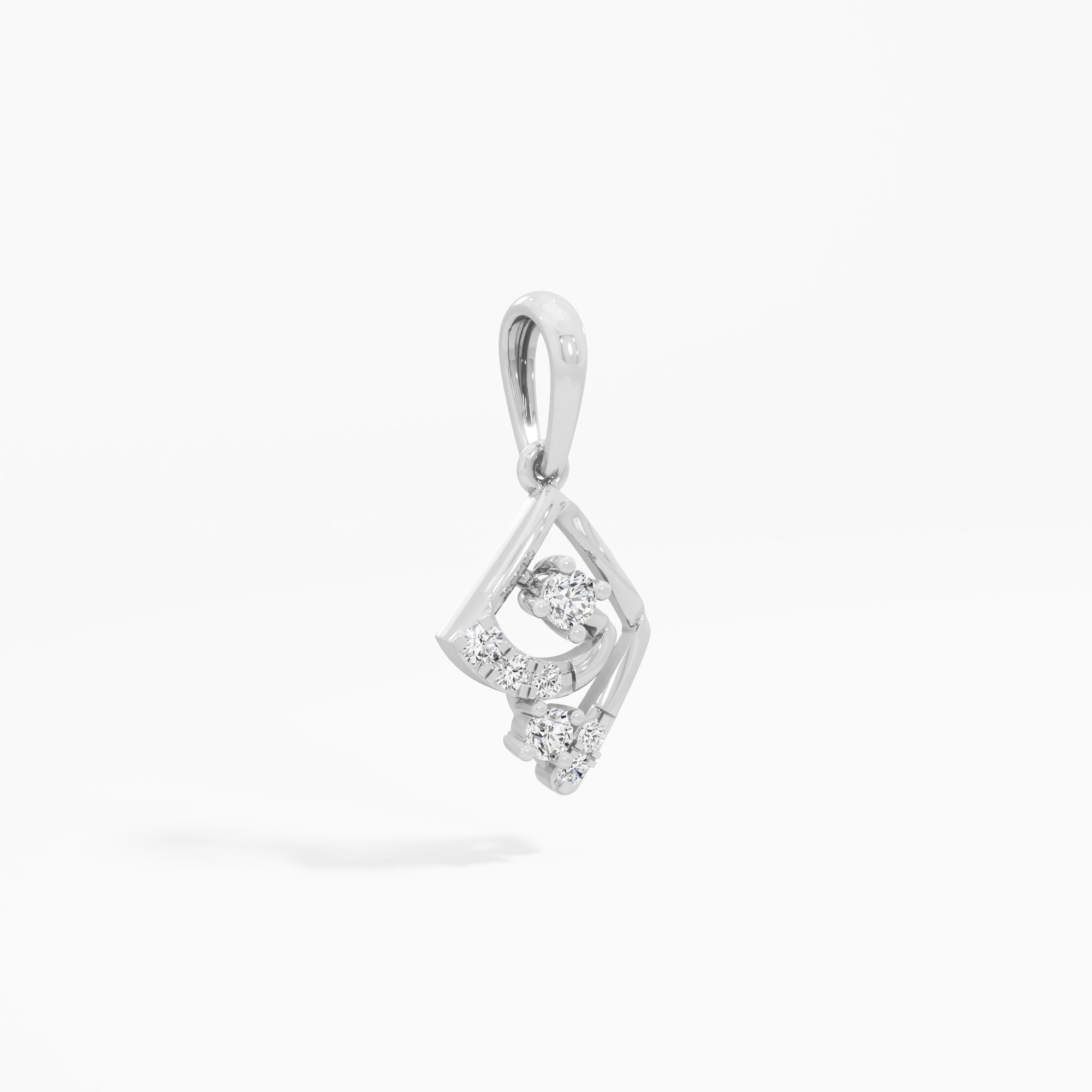 Radiant Nexus Charms Pendants | Individual Pendant in 9KT White Gold (Diamond Quality: EF-VVS VS)