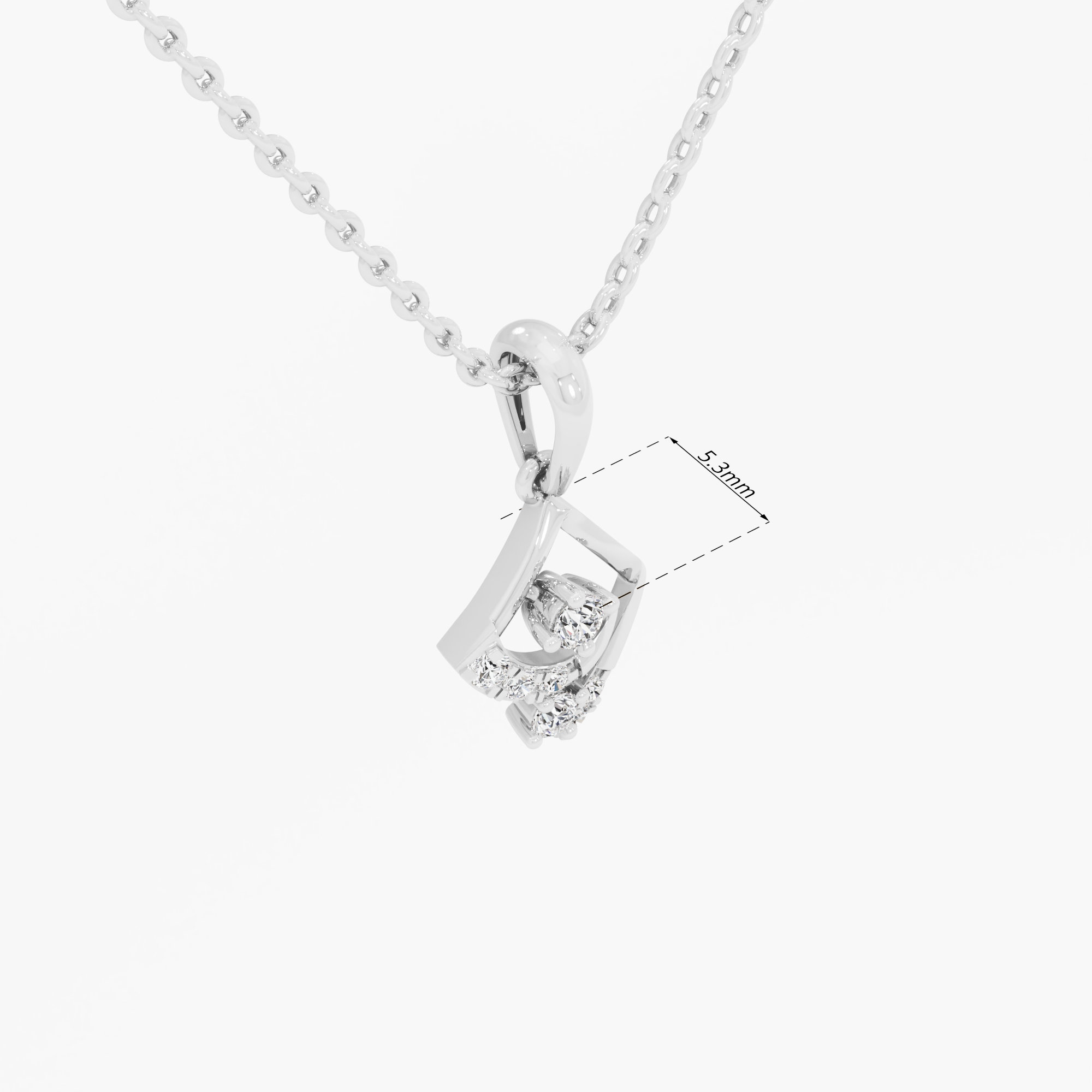 Radiant Nexus Charms Pendants | Individual Pendant in 9KT White Gold (Diamond Quality: EF-VVS VS)