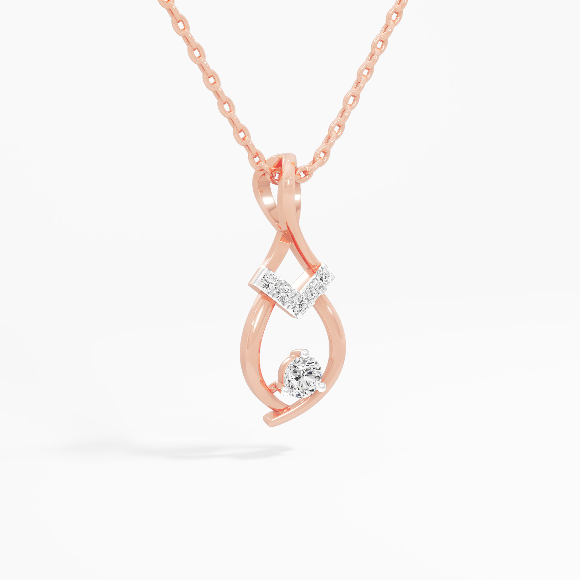 Eternal Glimmer Charms Pendants | Pendant Only (Chain Sold Separately) in 9KT Rose Gold (Diamond Quality: EF-VVS VS)