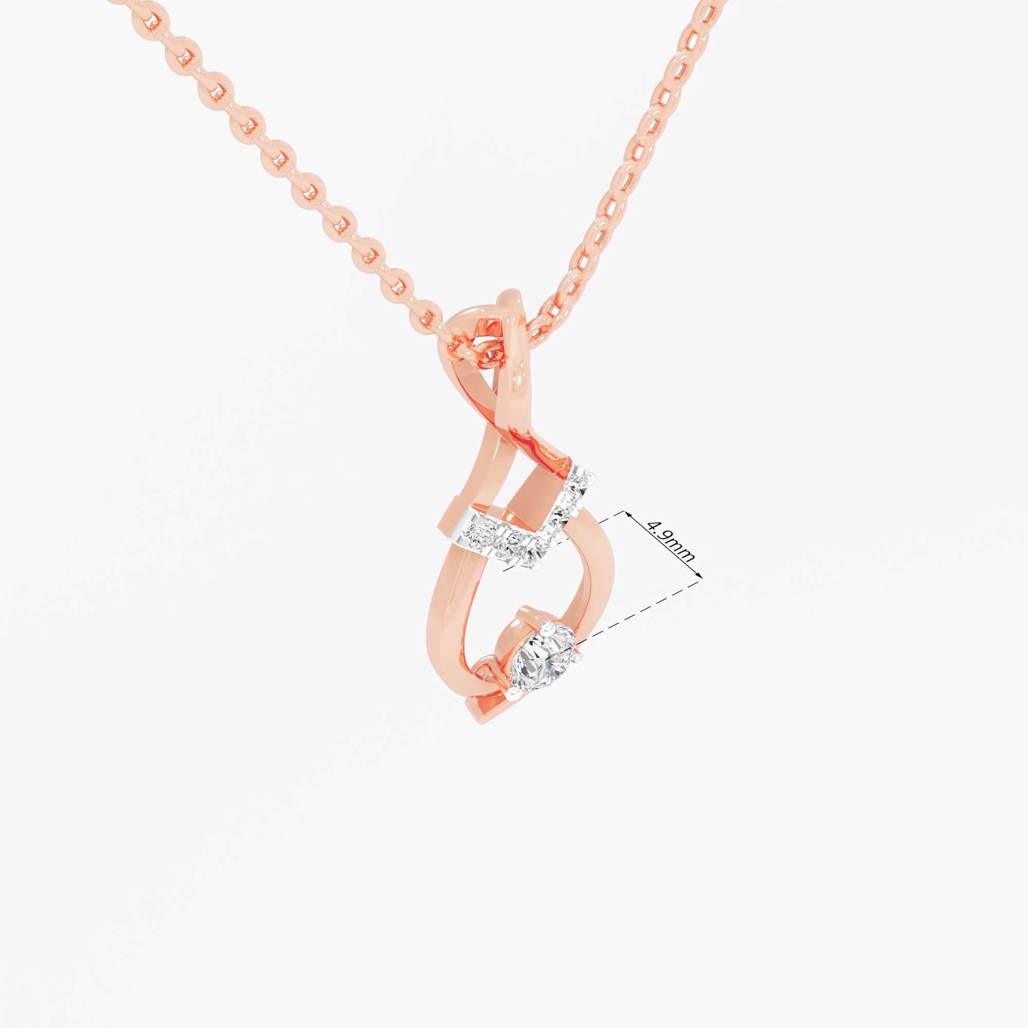 Eternal Glimmer Charms Pendants | Pendant Only (Chain Sold Separately) in 9KT Rose Gold (Diamond Quality: EF-VVS VS)