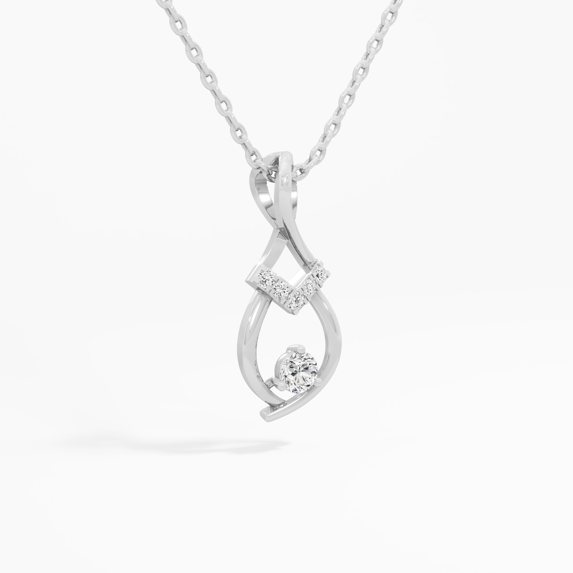 Eternal Glimmer Charms Pendants | Individual Pendant in 9KT White Gold (Diamond Quality: EF-VVS VS)