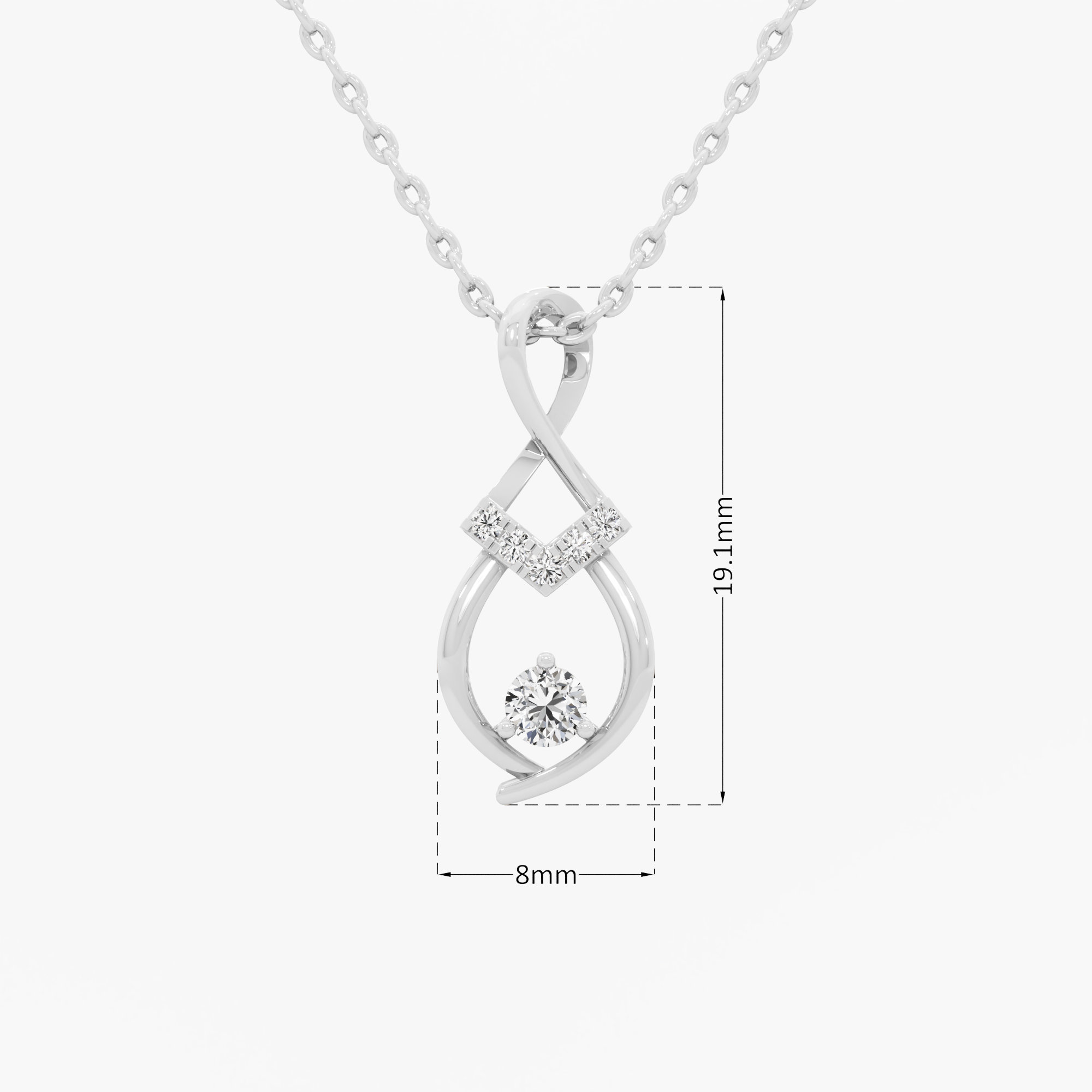 Eternal Glimmer Charms Pendants | Individual Pendant in 9KT White Gold (Diamond Quality: EF-VVS VS)