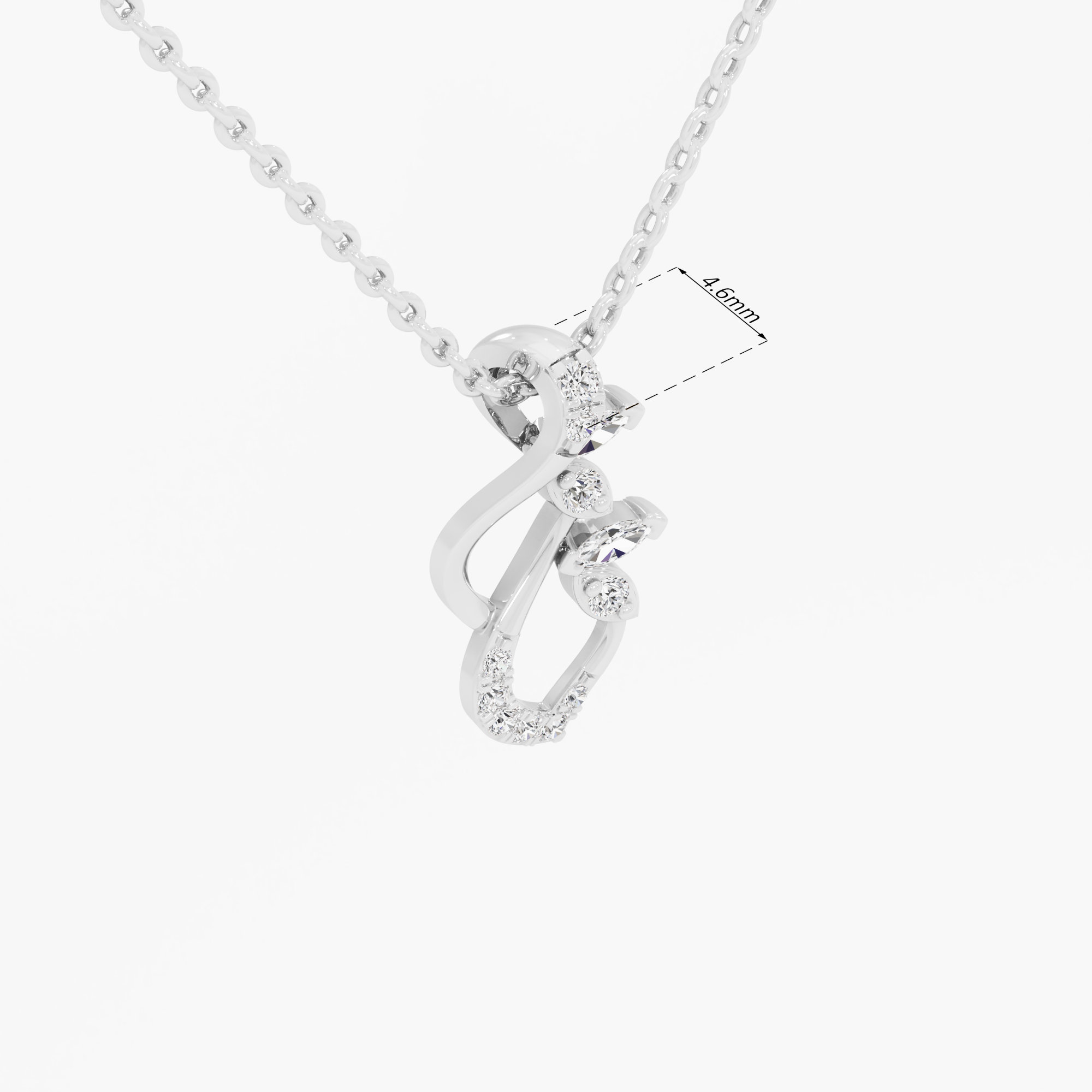 Luminous Swirl Diamond Pendant in 9KT White Gold (Diamond Quality: FG-VVS VS)