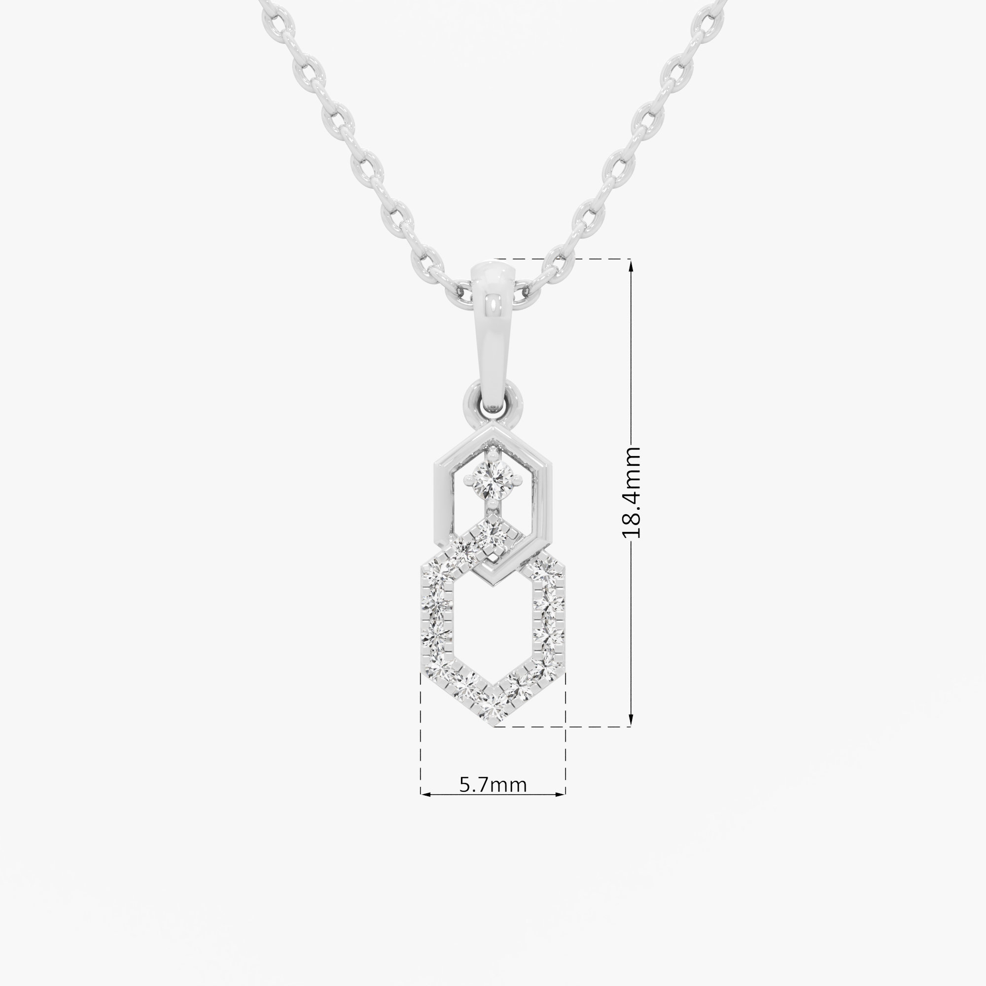 Geometric Glow Drops Pendants | Chain Available Separately in 9KT White Gold (Diamond Quality: EF-VVS VS)