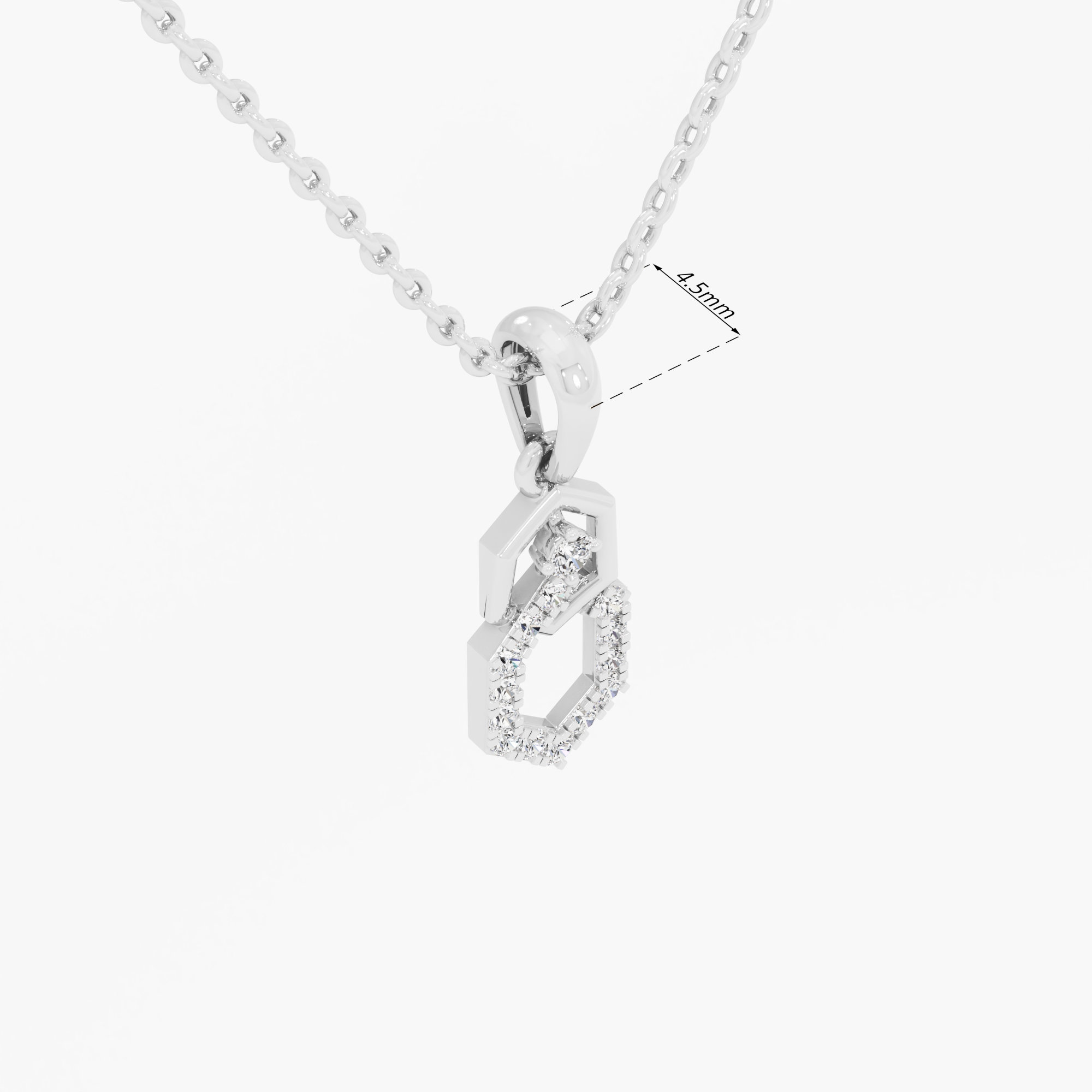 Geometric Glow Drops Pendants | Chain Available Separately in 9KT White Gold (Diamond Quality: EF-VVS VS)