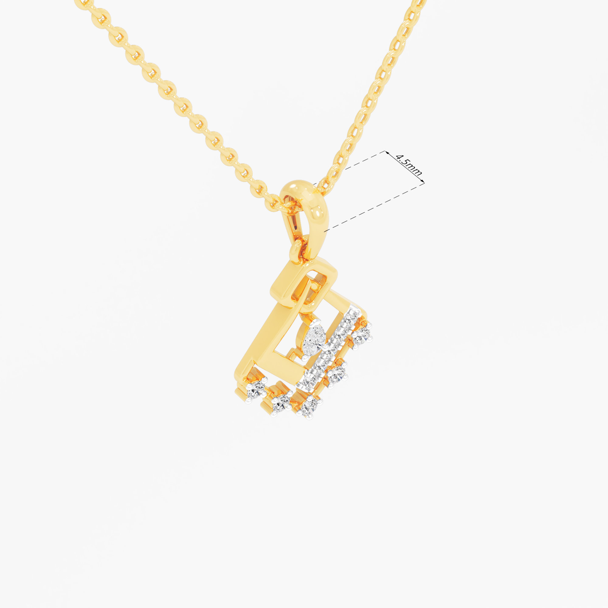 Lattice Glow Diamond Pendant | Chain Available Separately in 9KT Yellow Gold (Diamond Quality: FG-VVS VS)