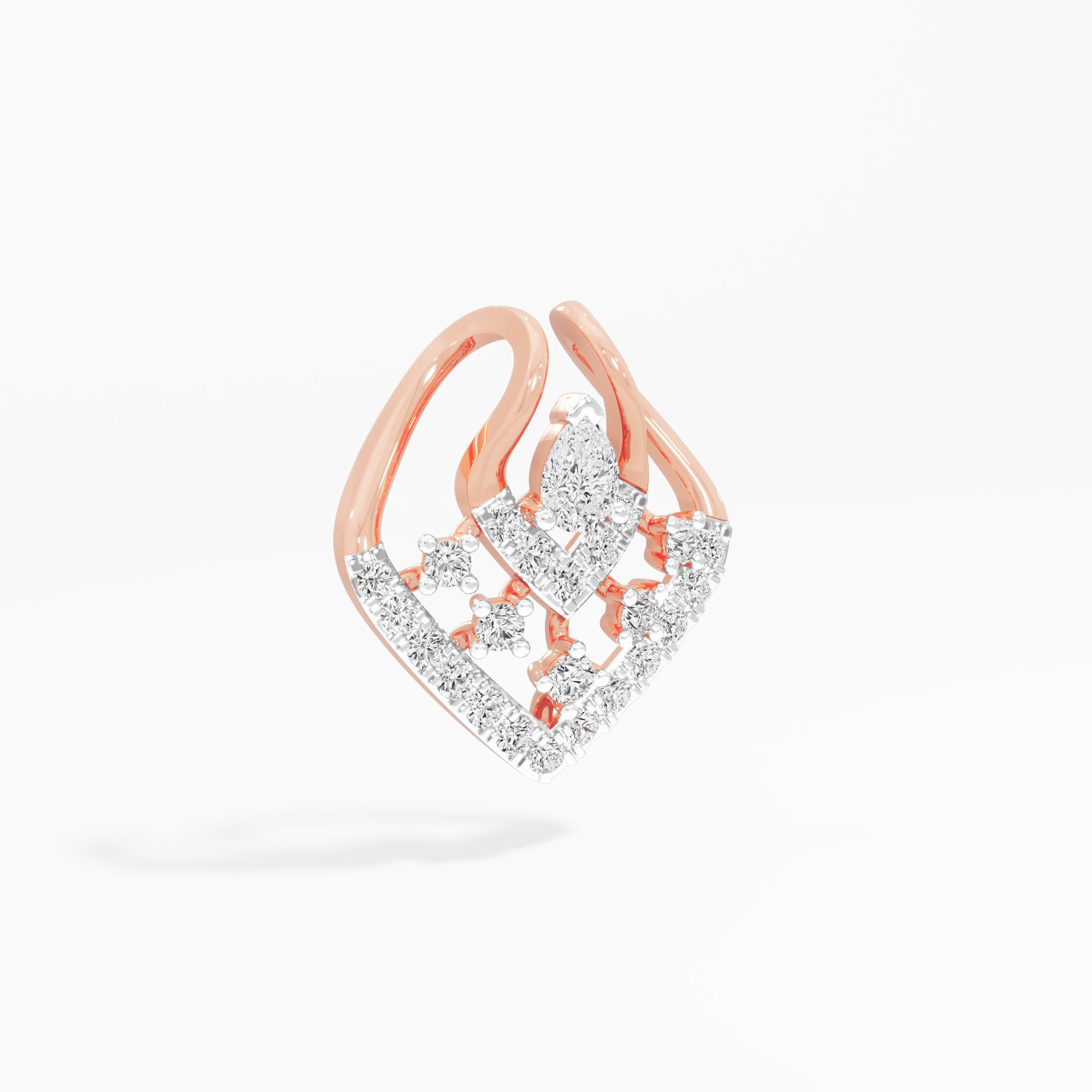 Stellar Embrace Halos Pendants | Individual Pendant in 9KT Rose Gold (Diamond Quality: FG-VVS VS)