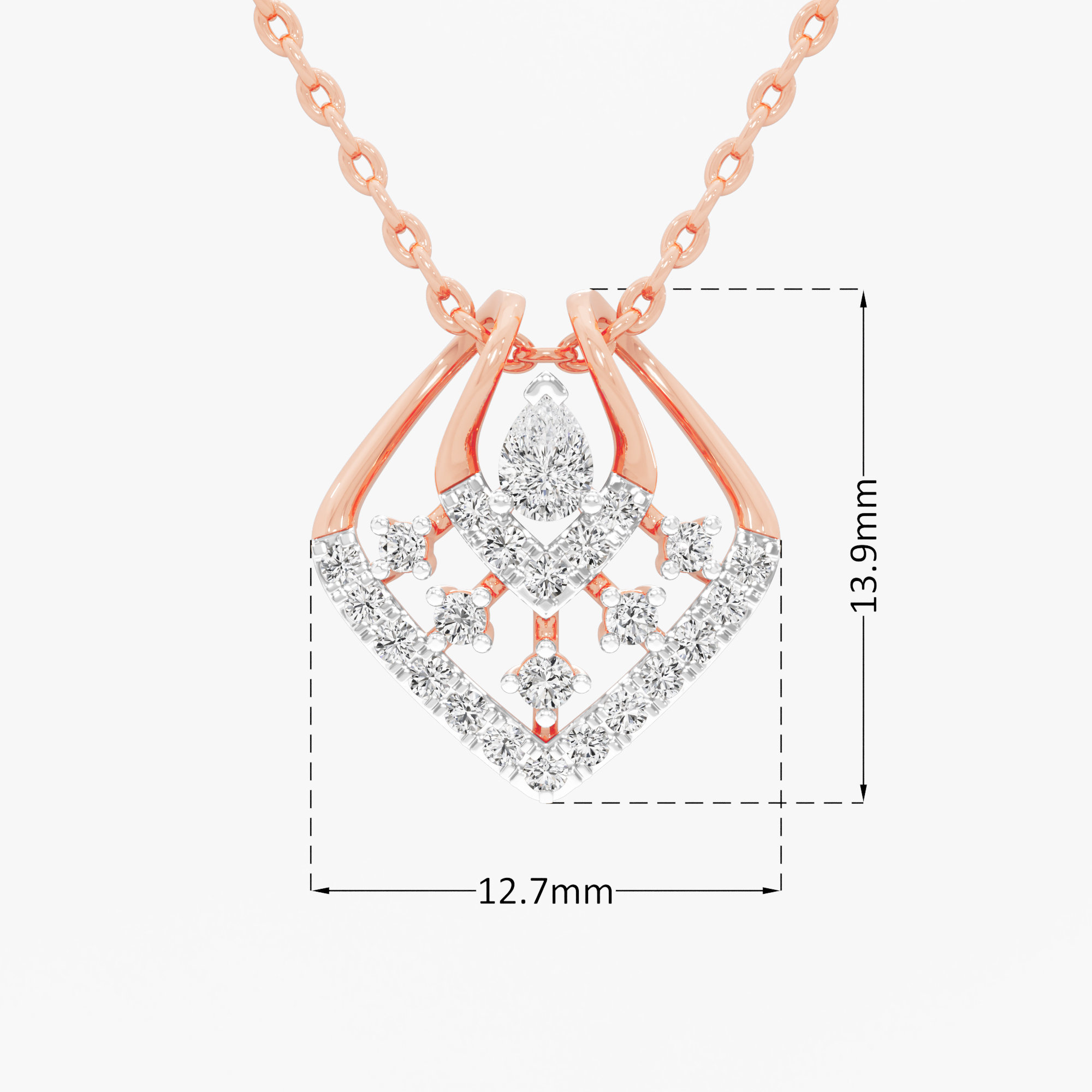 Stellar Embrace Halos Pendants | Individual Pendant in 9KT Rose Gold (Diamond Quality: FG-VVS VS)