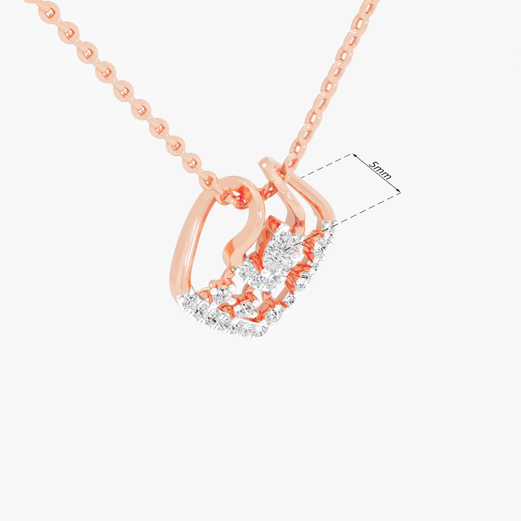 Stellar Embrace Halos Pendants | Individual Pendant in 9KT Rose Gold (Diamond Quality: FG-VVS VS)