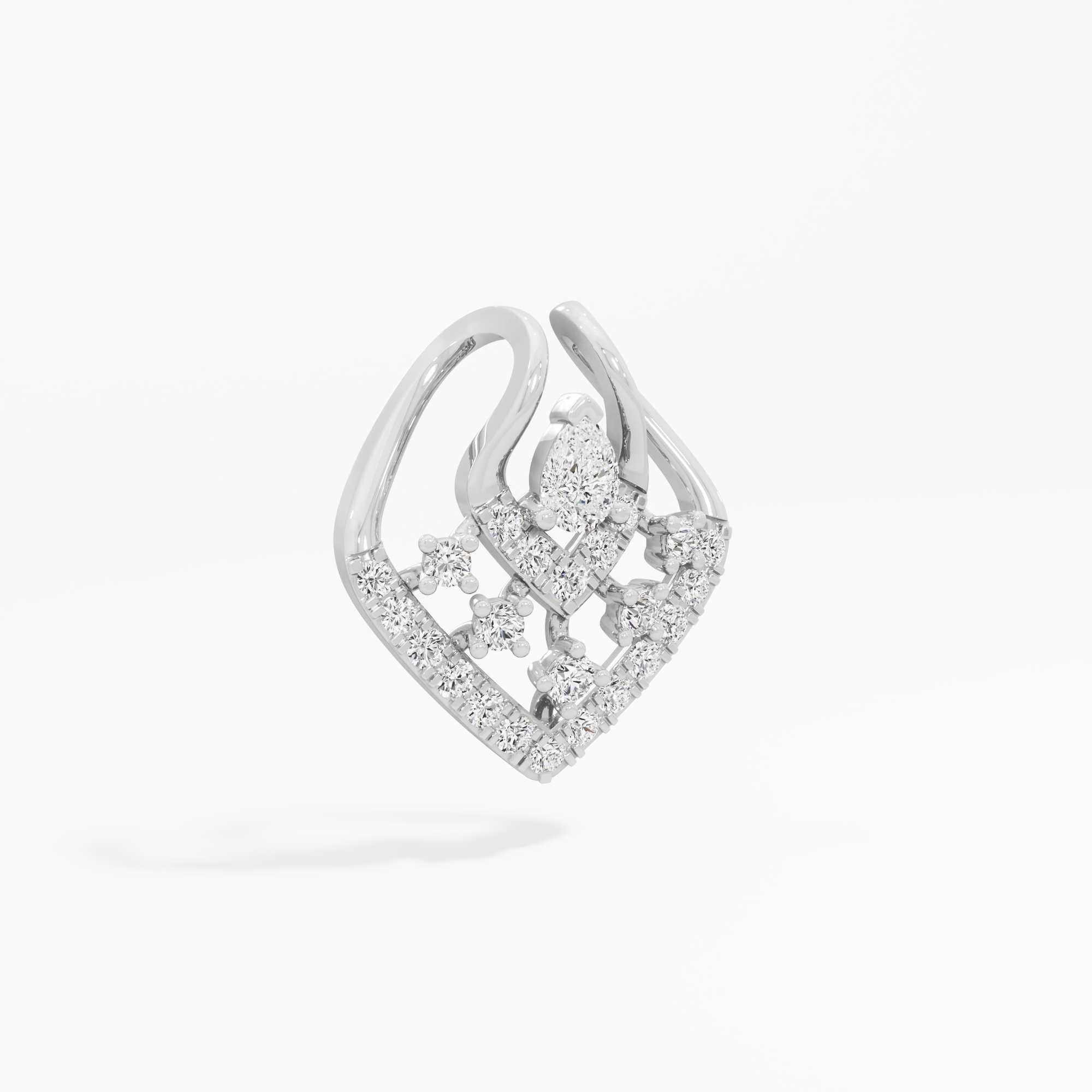 Stellar Embrace Halos Pendants | Standalone Pendant in 9KT White Gold (Diamond Quality: FG-VVS VS)