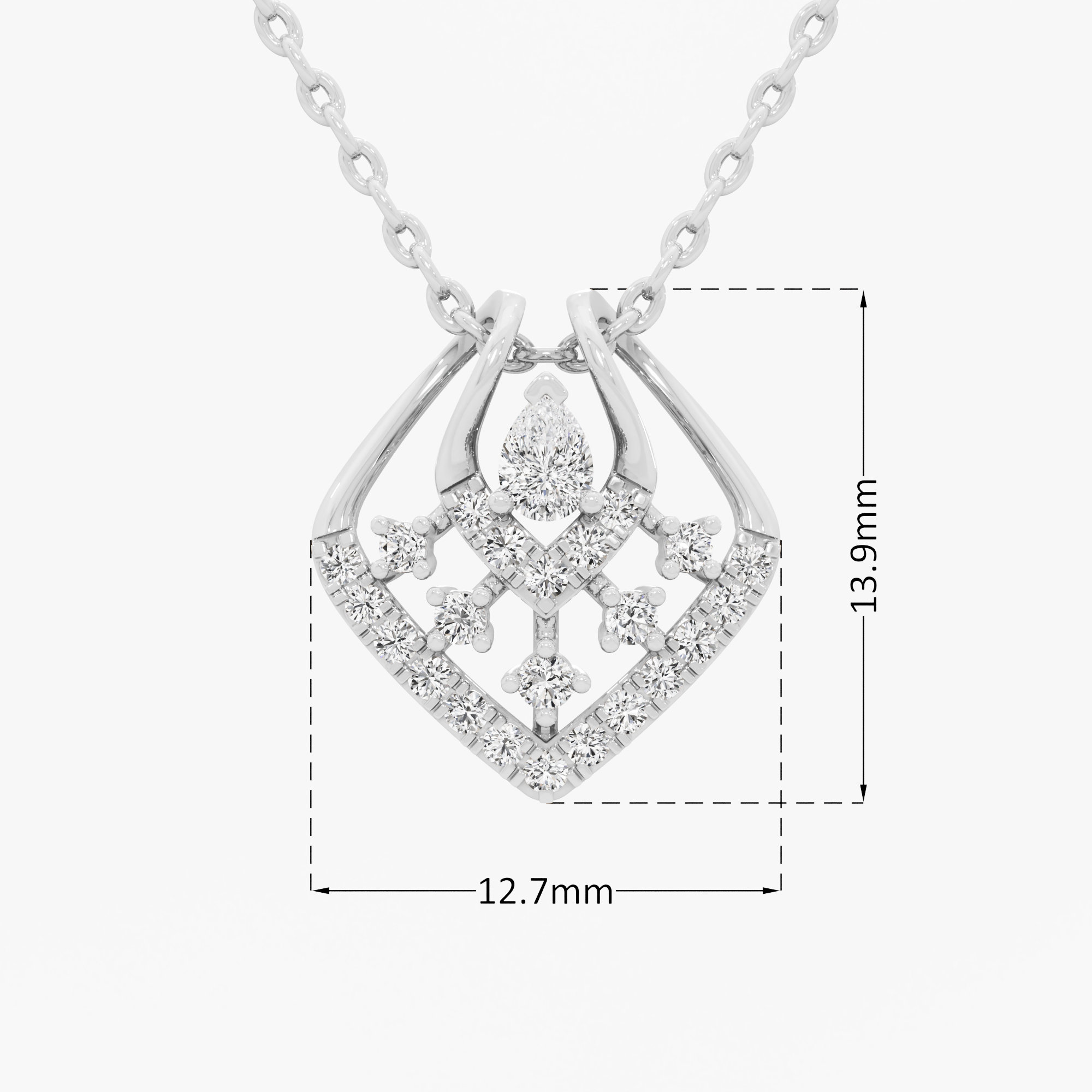 Stellar Embrace Halos Pendants | Standalone Pendant in 9KT White Gold (Diamond Quality: FG-VVS VS)