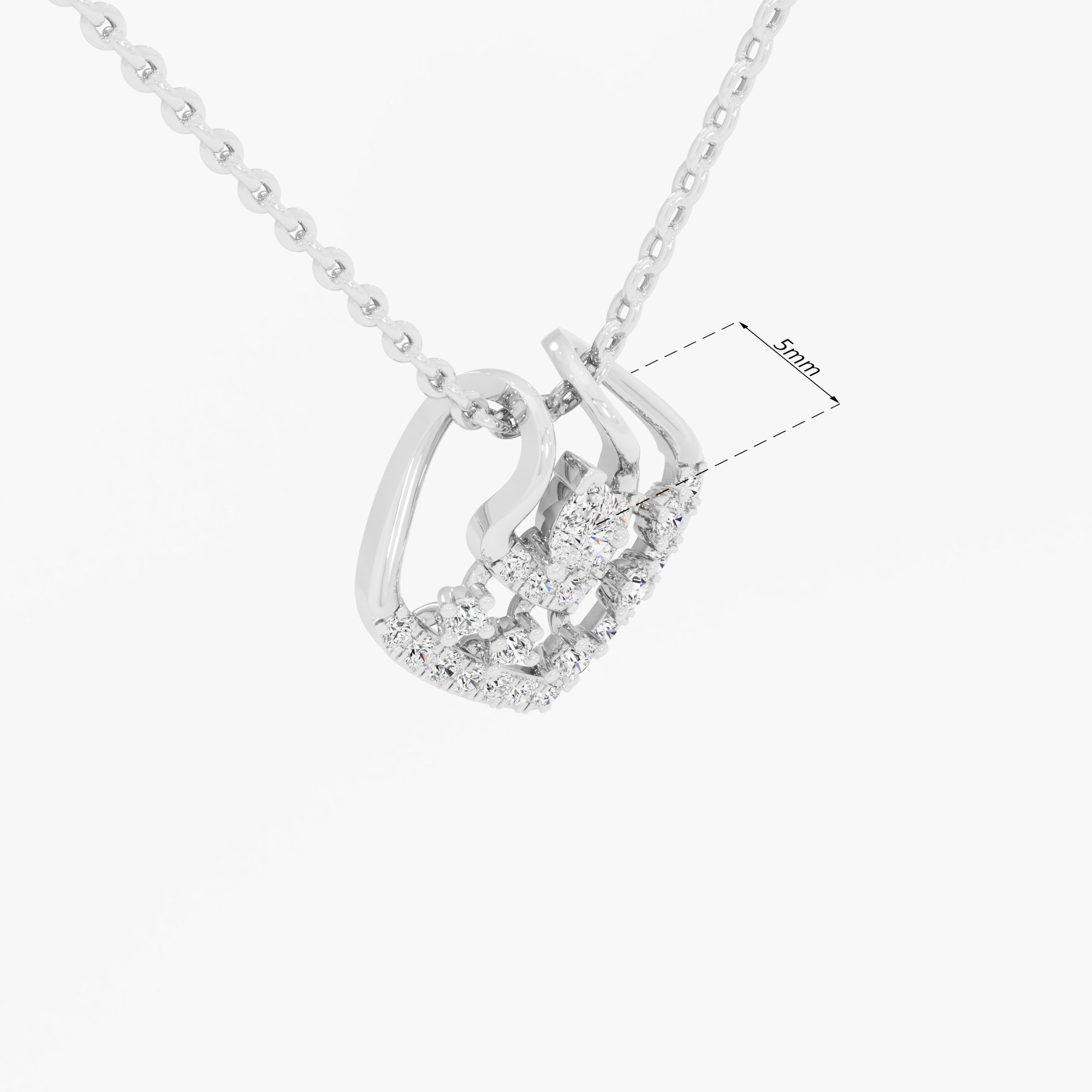 Stellar Embrace Halos Pendants | Standalone Pendant in 9KT White Gold (Diamond Quality: FG-VVS VS)