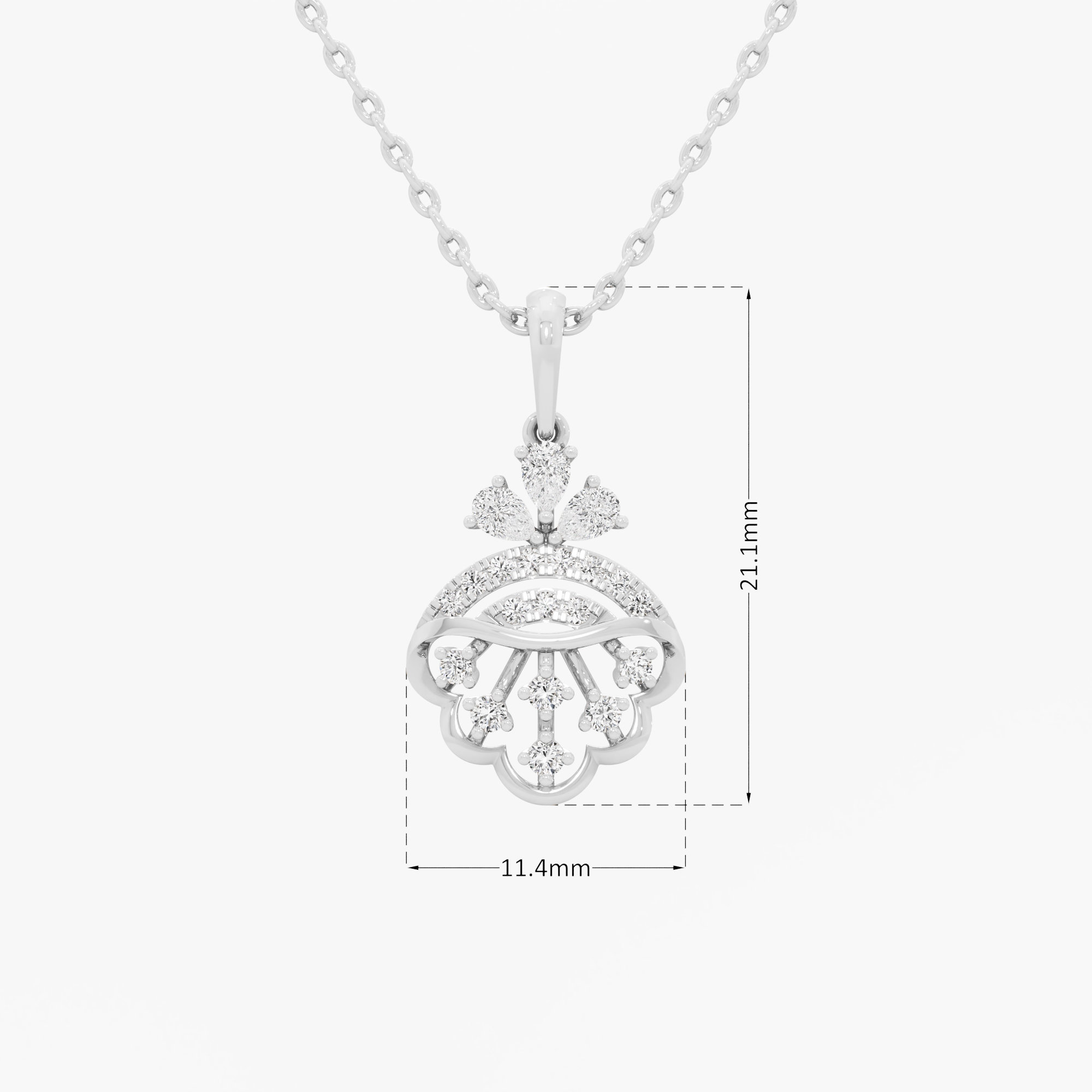 Dewdrop Cascade Drops Pendants | Individual Pendant in 9KT White Gold (Diamond Quality: FG-VVS VS)