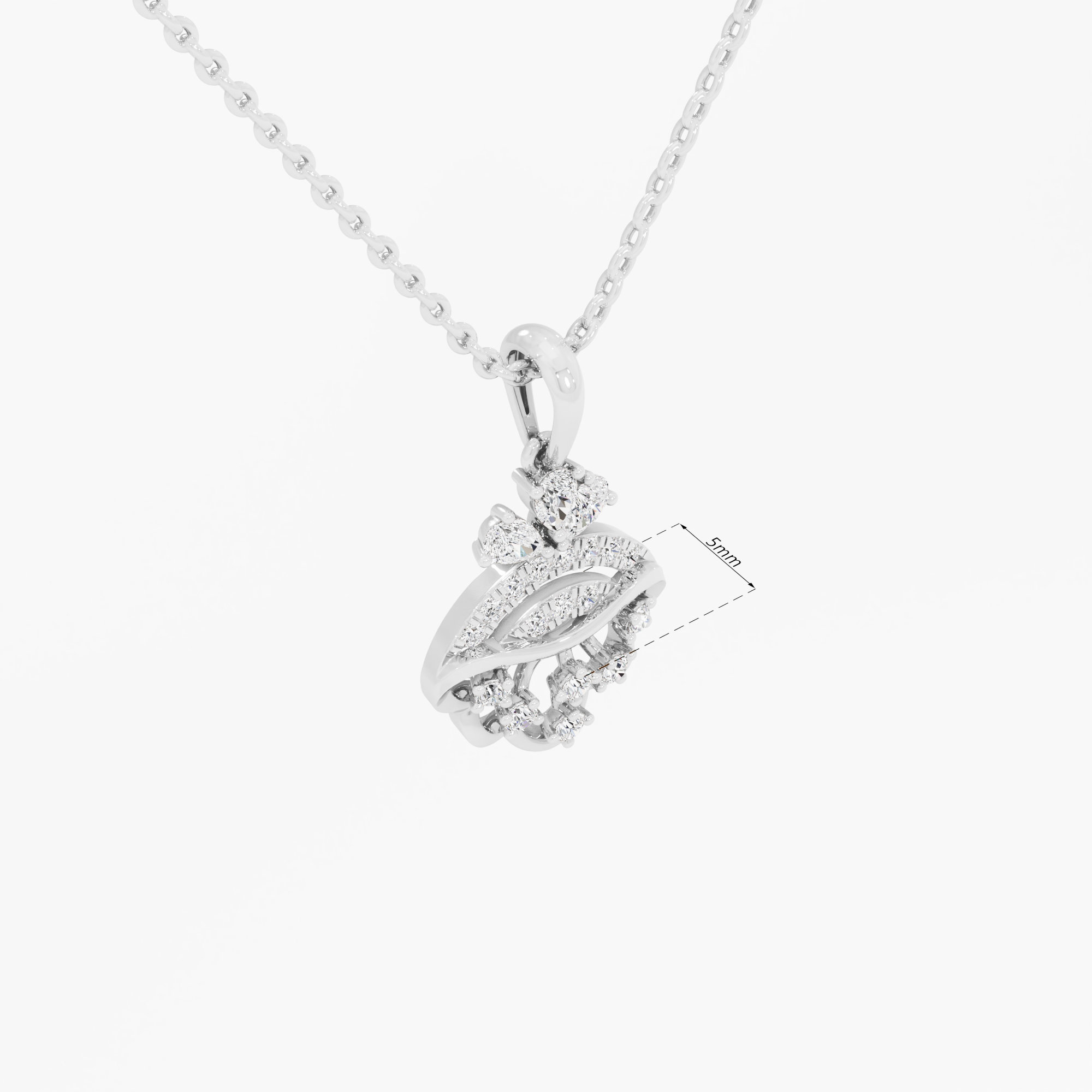 Dewdrop Cascade Drops Pendants | Individual Pendant in 9KT White Gold (Diamond Quality: FG-VVS VS)