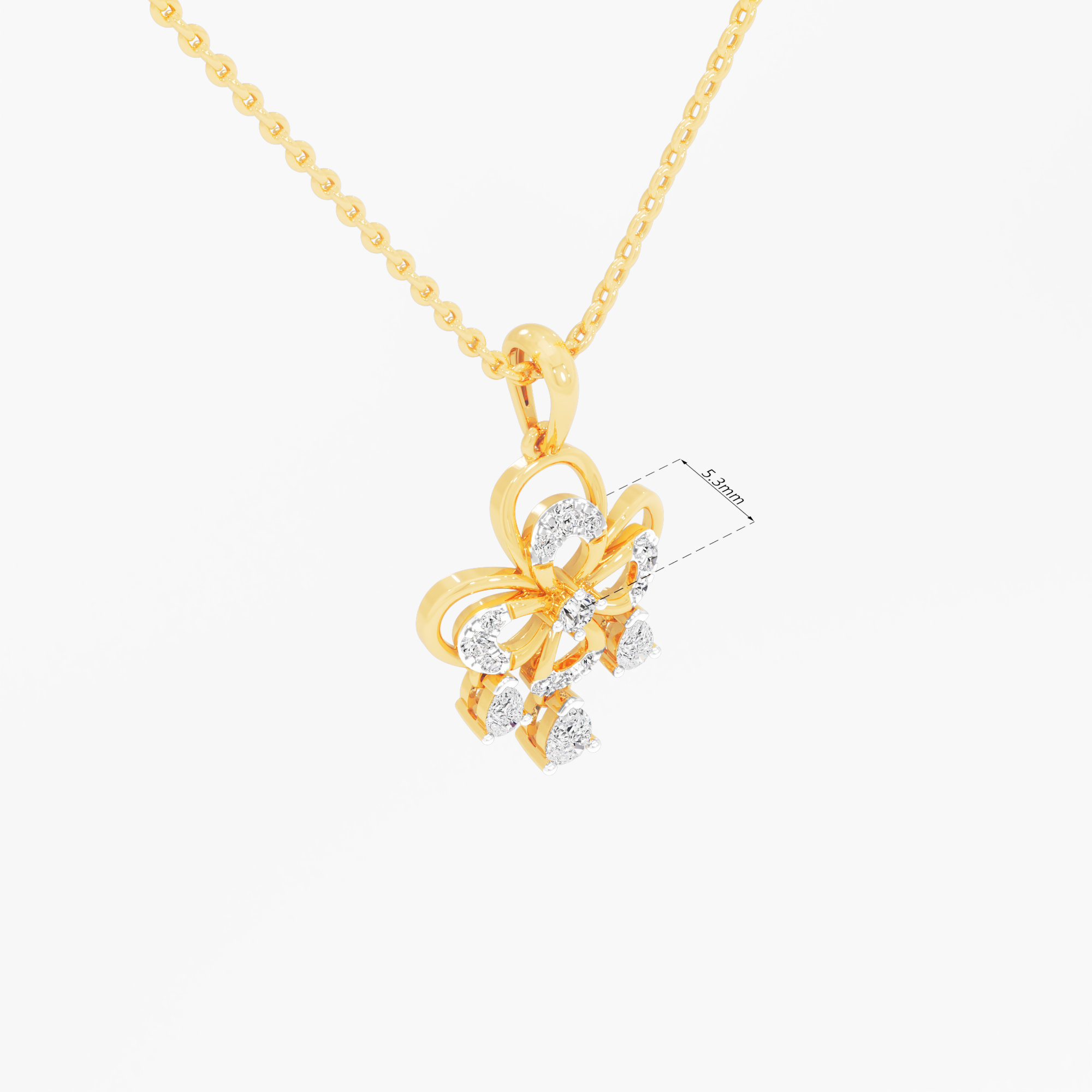 Ethereal Bloom Diamond Pendant | Pendant Only (Chain Sold Separately) in 9KT Yellow Gold (Diamond Quality: FG-VVS VS)