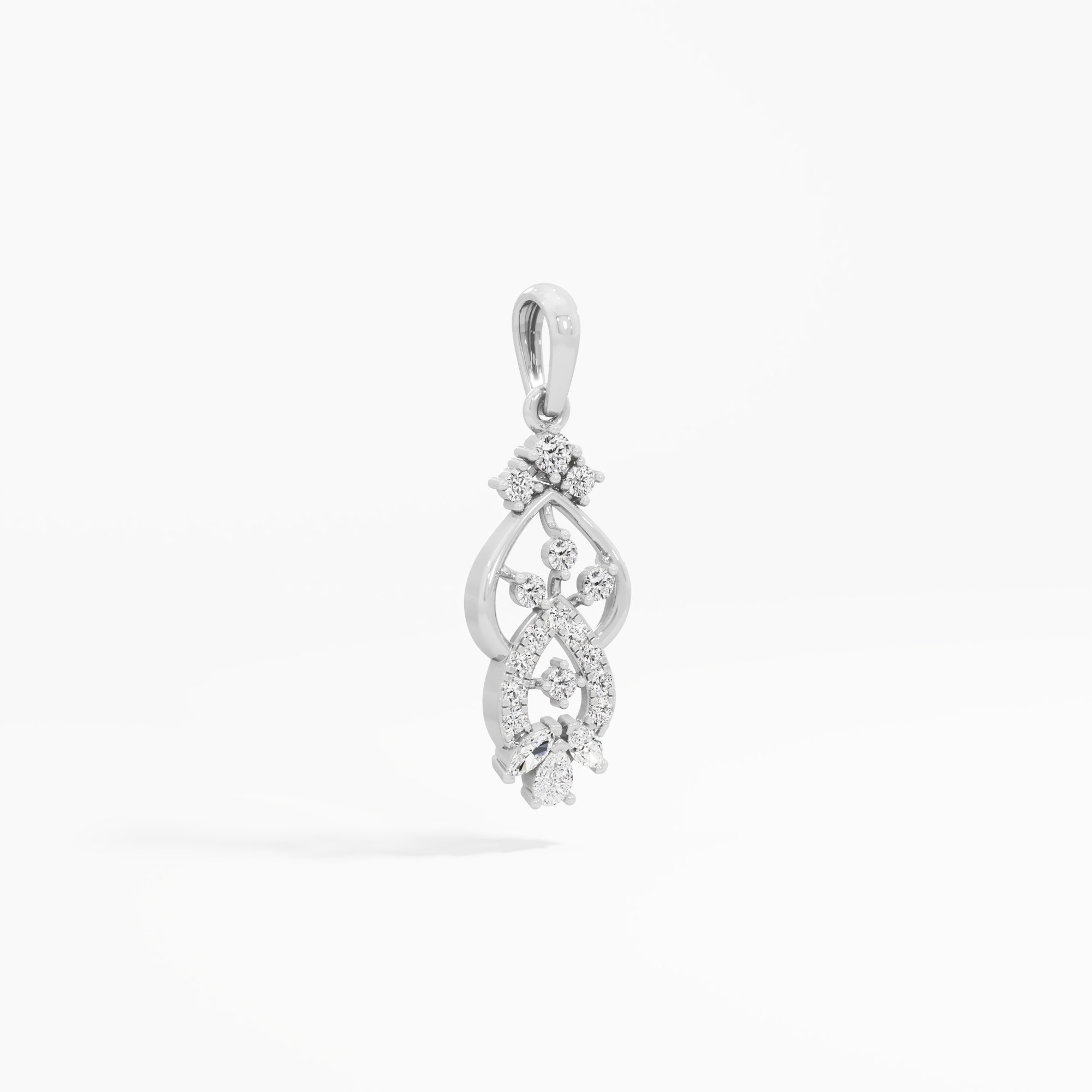 Azure Whisper Drops Pendants | Pendant Only (Chain Sold Separately) in 9KT White Gold (Diamond Quality: FG-VVS VS)