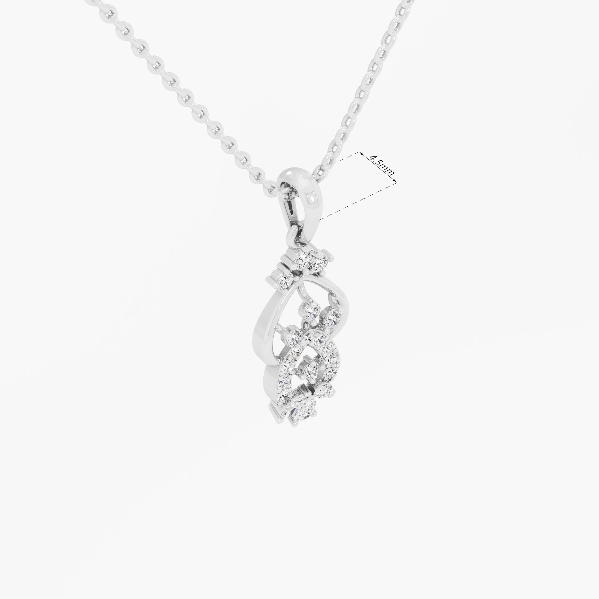 Azure Whisper Drops Pendants | Pendant Only (Chain Sold Separately) in 9KT White Gold (Diamond Quality: FG-VVS VS)