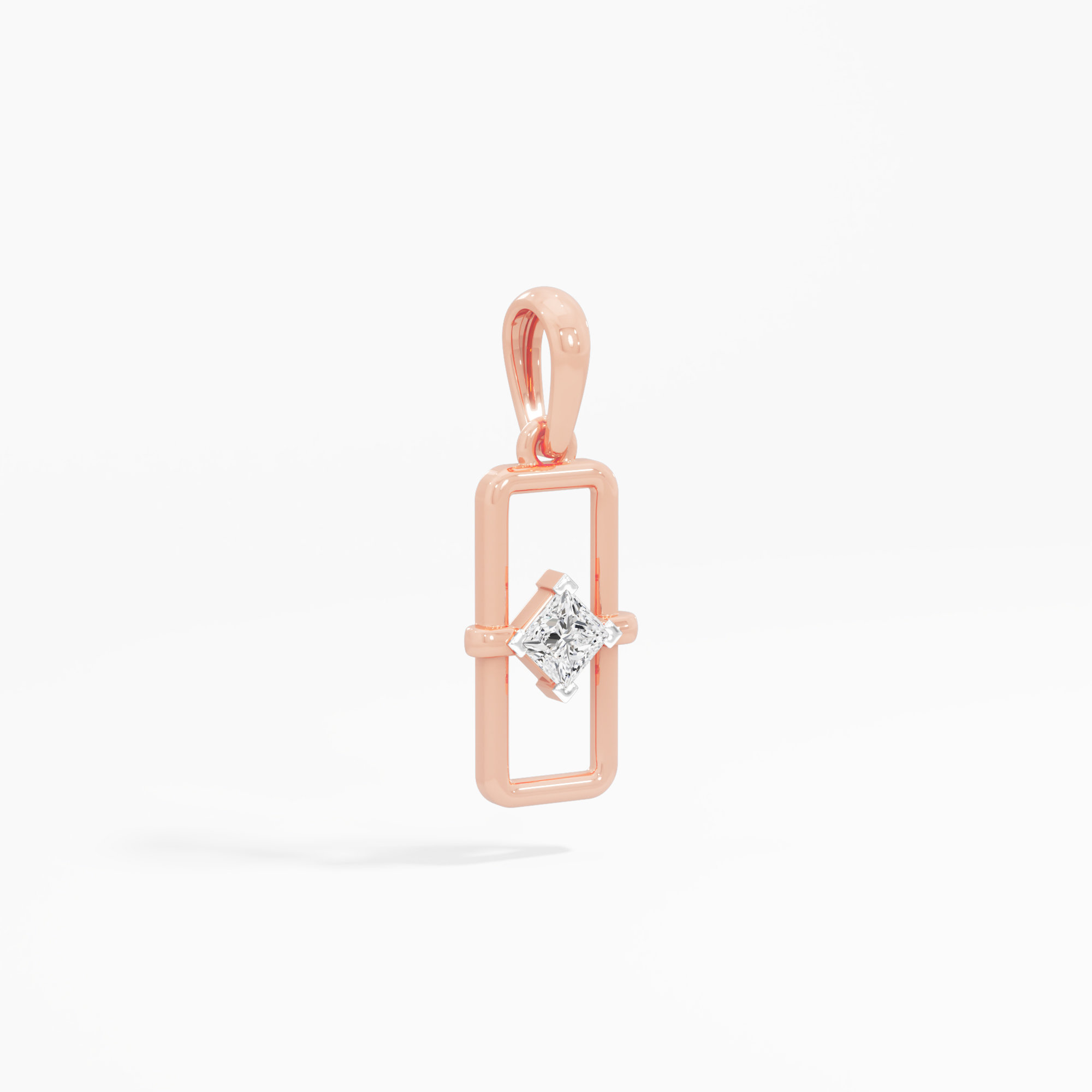 Radiant Enclosure Charms Pendants | Individual Pendant in 9KT Rose Gold (Diamond Quality: FG-VVS VS)