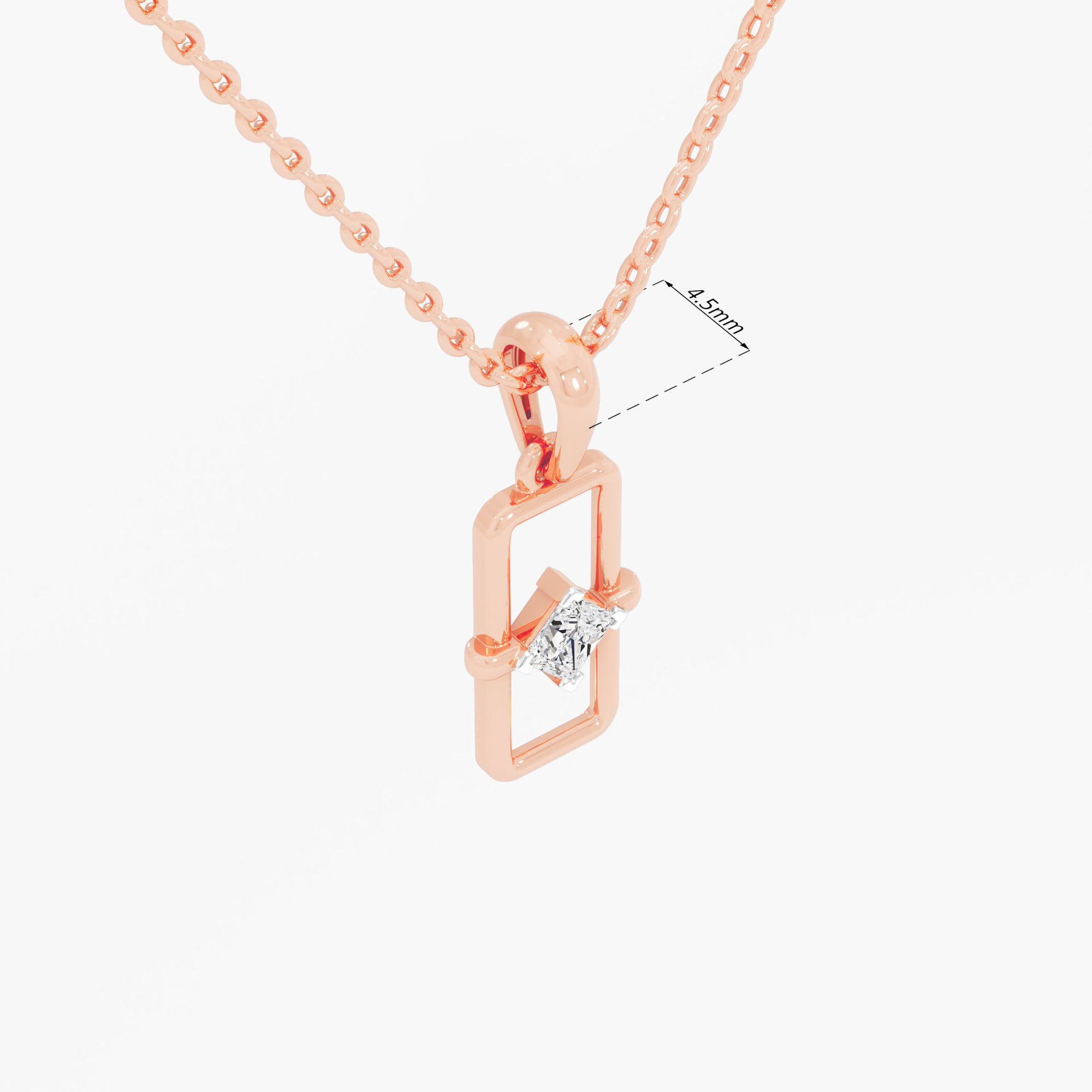 Radiant Enclosure Charms Pendants | Individual Pendant in 9KT Rose Gold (Diamond Quality: FG-VVS VS)