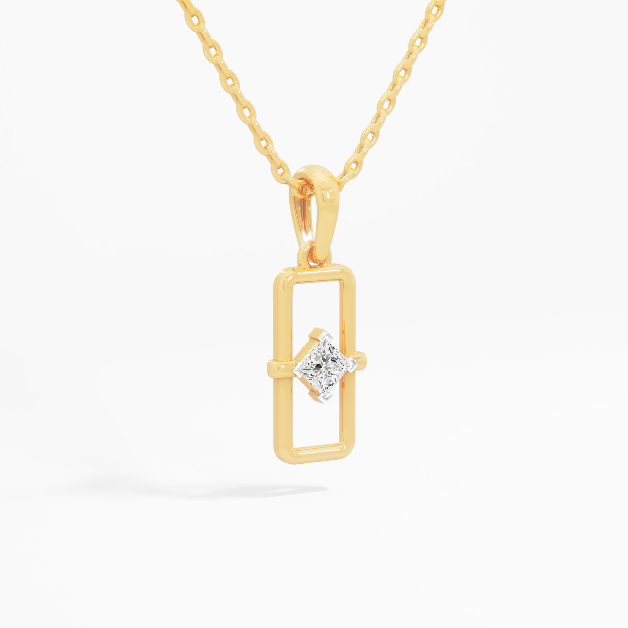Radiant Enclosure Charms Pendants | Pendant Only (Chain Sold Separately) in 9KT Yellow Gold (Diamond Quality: FG-VVS VS)