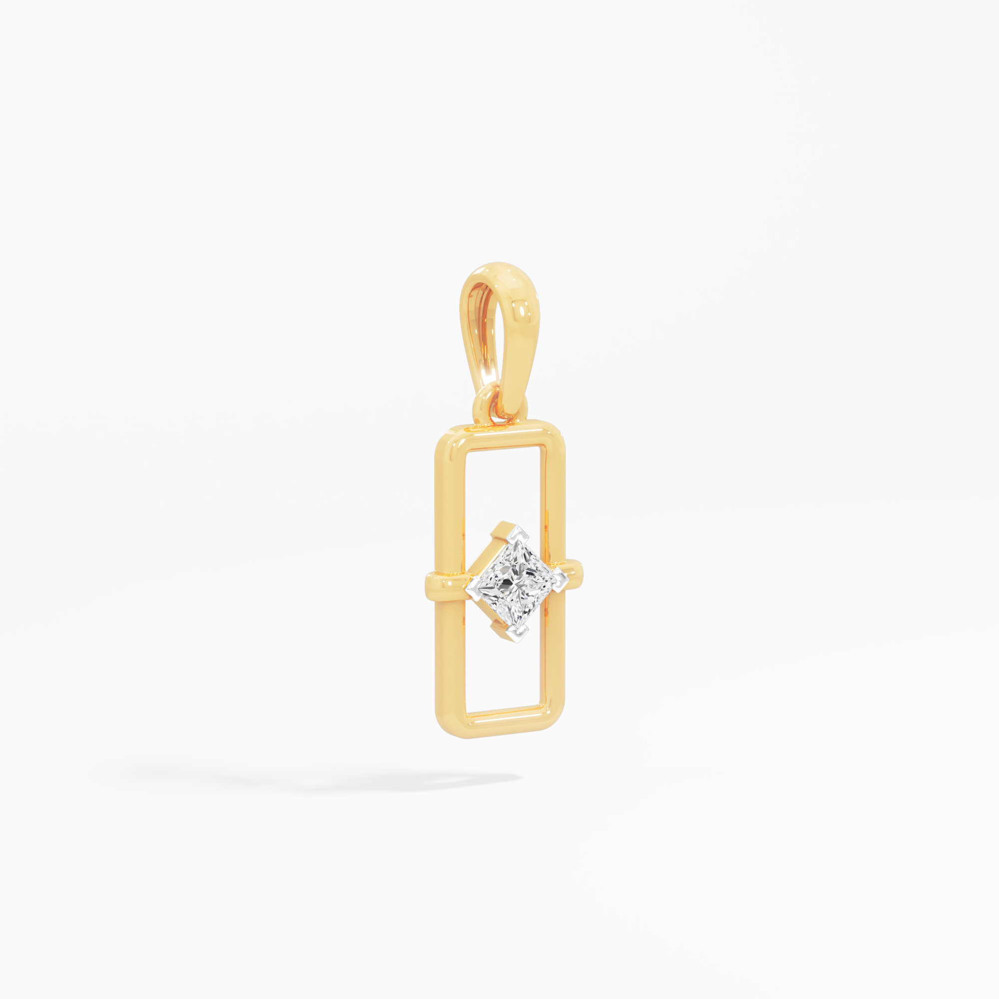 Radiant Enclosure Charms Pendants | Pendant Only (Chain Sold Separately) in 9KT Yellow Gold (Diamond Quality: FG-VVS VS)