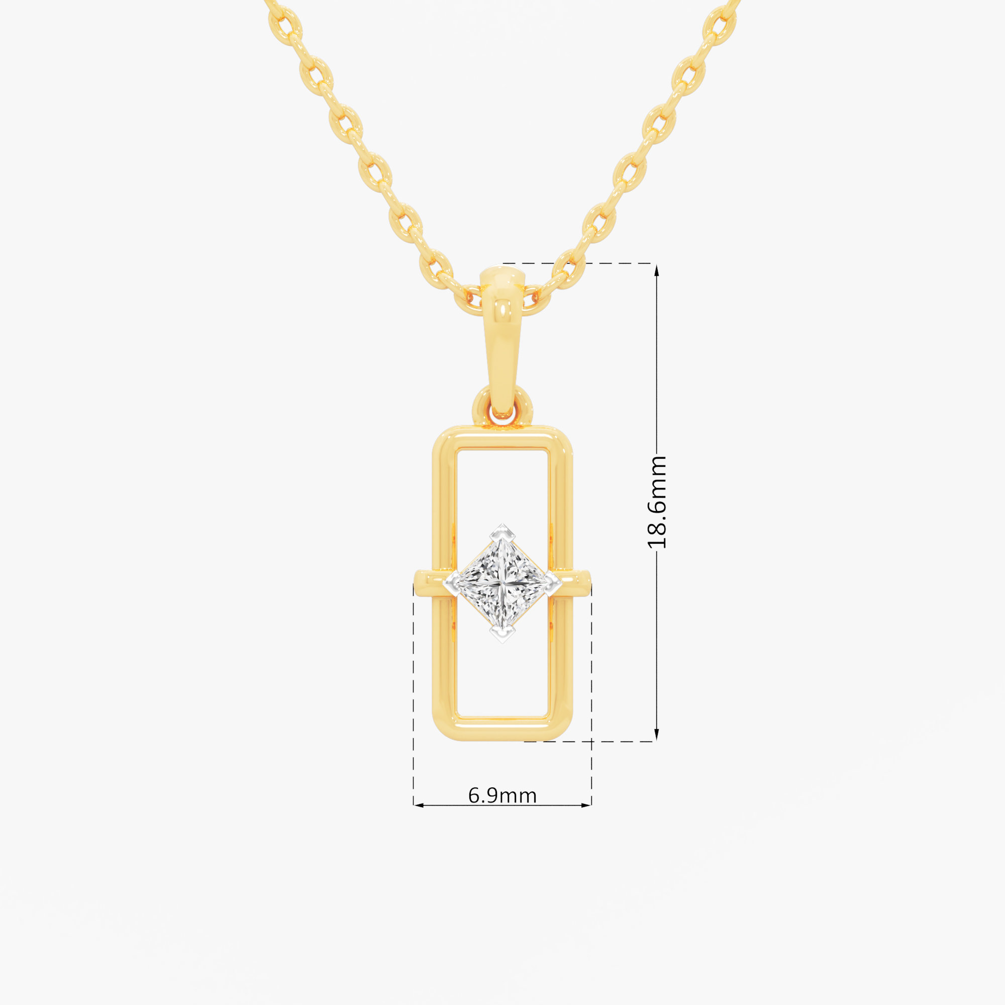 Radiant Enclosure Charms Pendants | Pendant Only (Chain Sold Separately) in 9KT Yellow Gold (Diamond Quality: FG-VVS VS)
