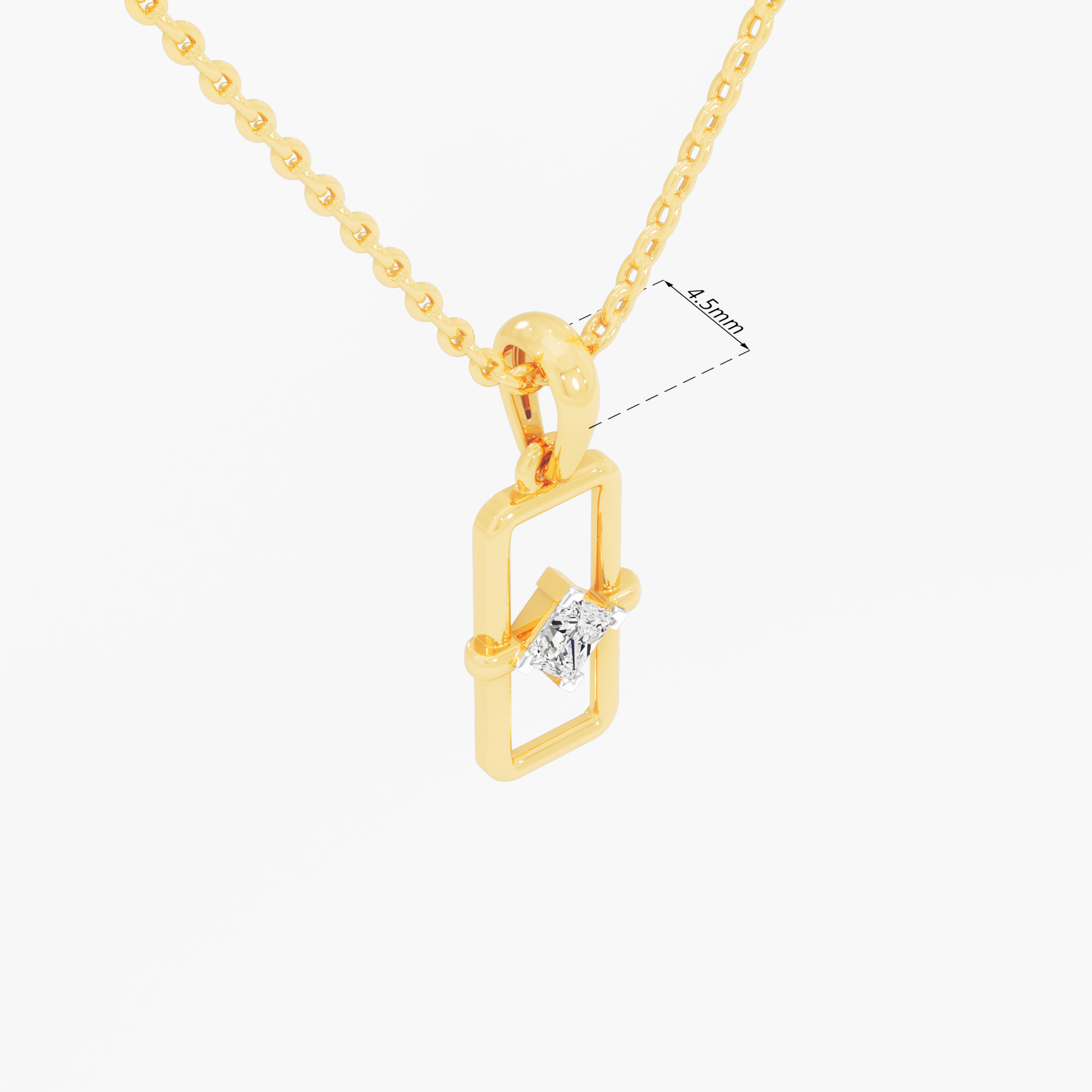 Radiant Enclosure Charms Pendants | Pendant Only (Chain Sold Separately) in 9KT Yellow Gold (Diamond Quality: FG-VVS VS)