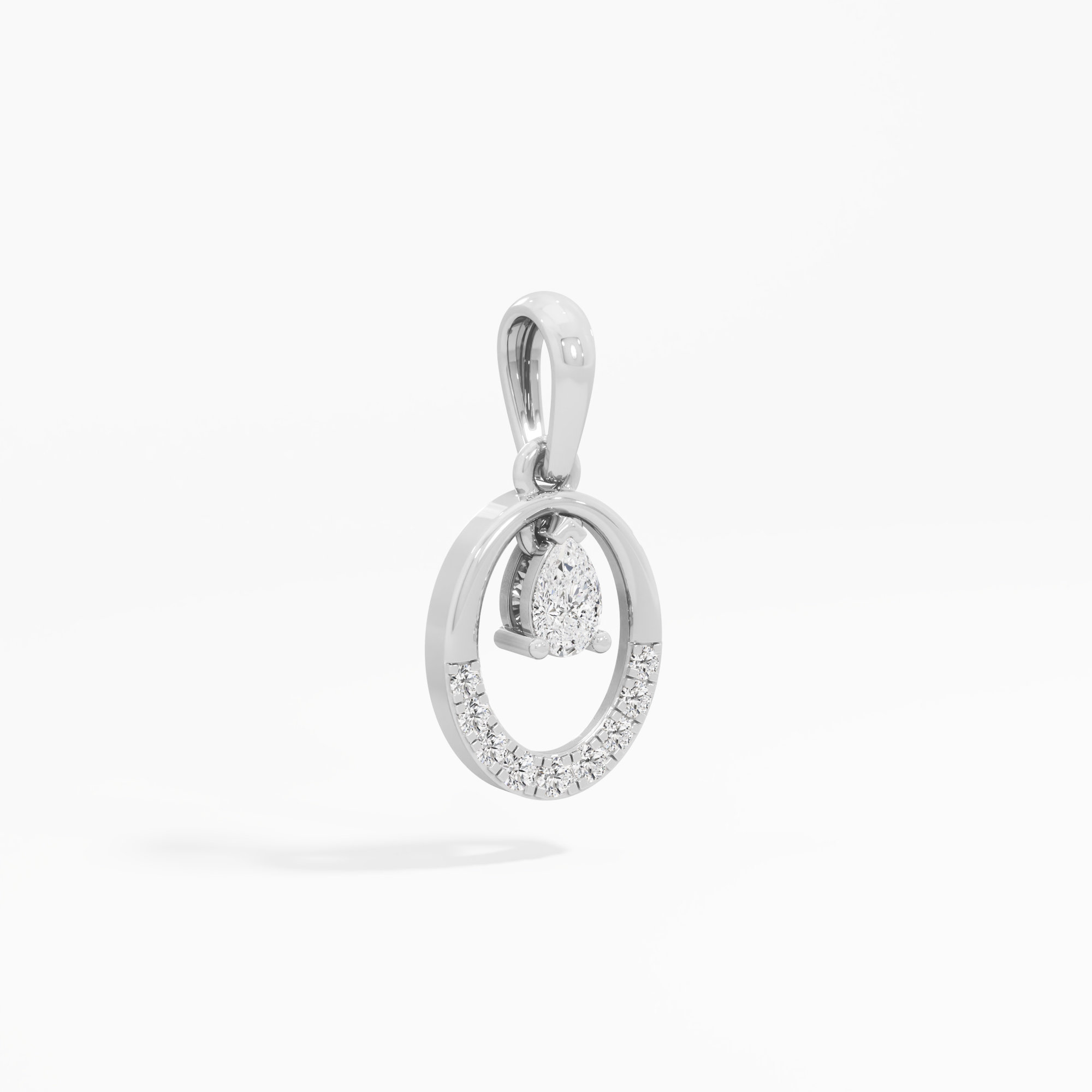 Graceful Orbit Halos Pendants | Individual Pendant in 9KT White Gold (Diamond Quality: FG-VVS VS)