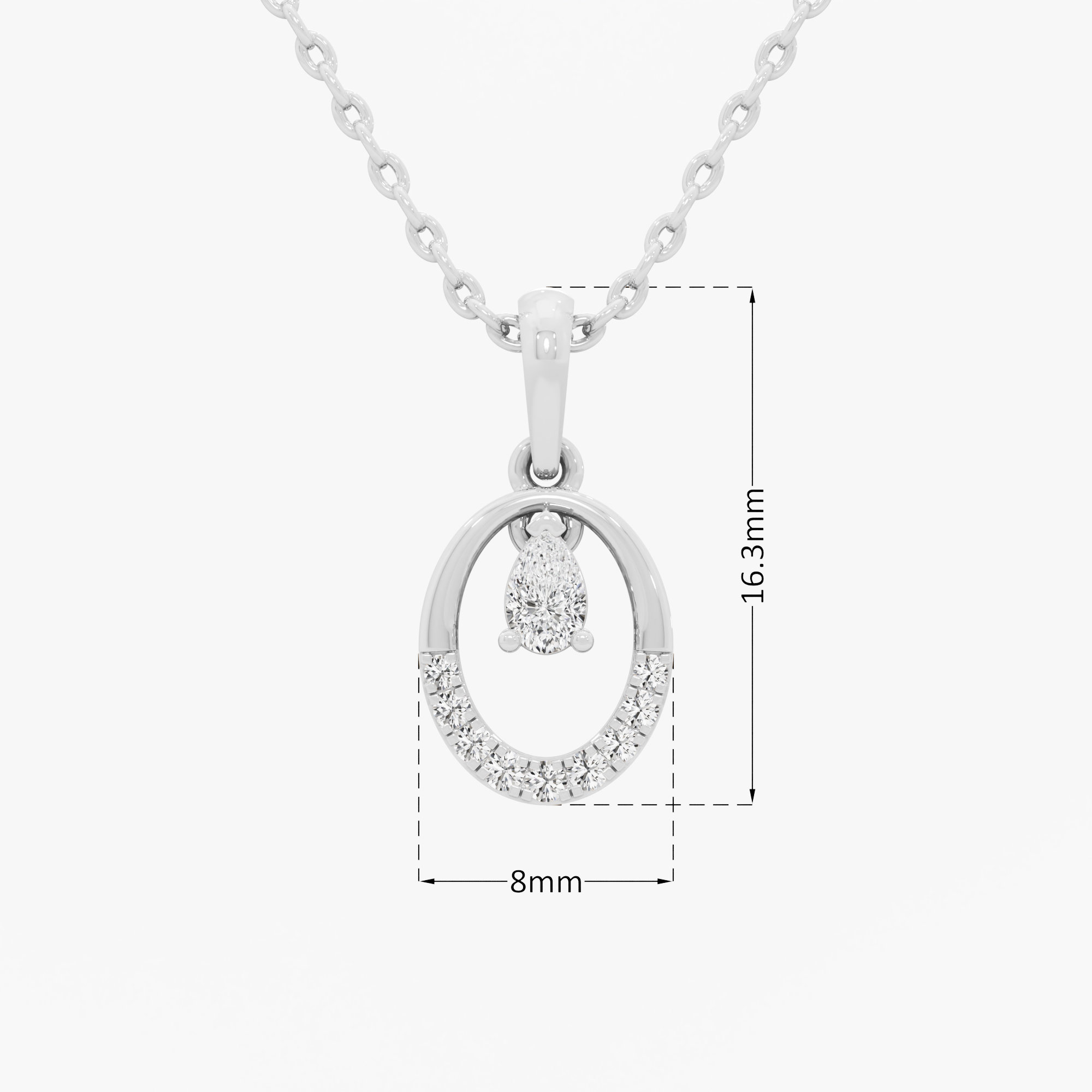 Graceful Orbit Halos Pendants | Individual Pendant in 9KT White Gold (Diamond Quality: FG-VVS VS)