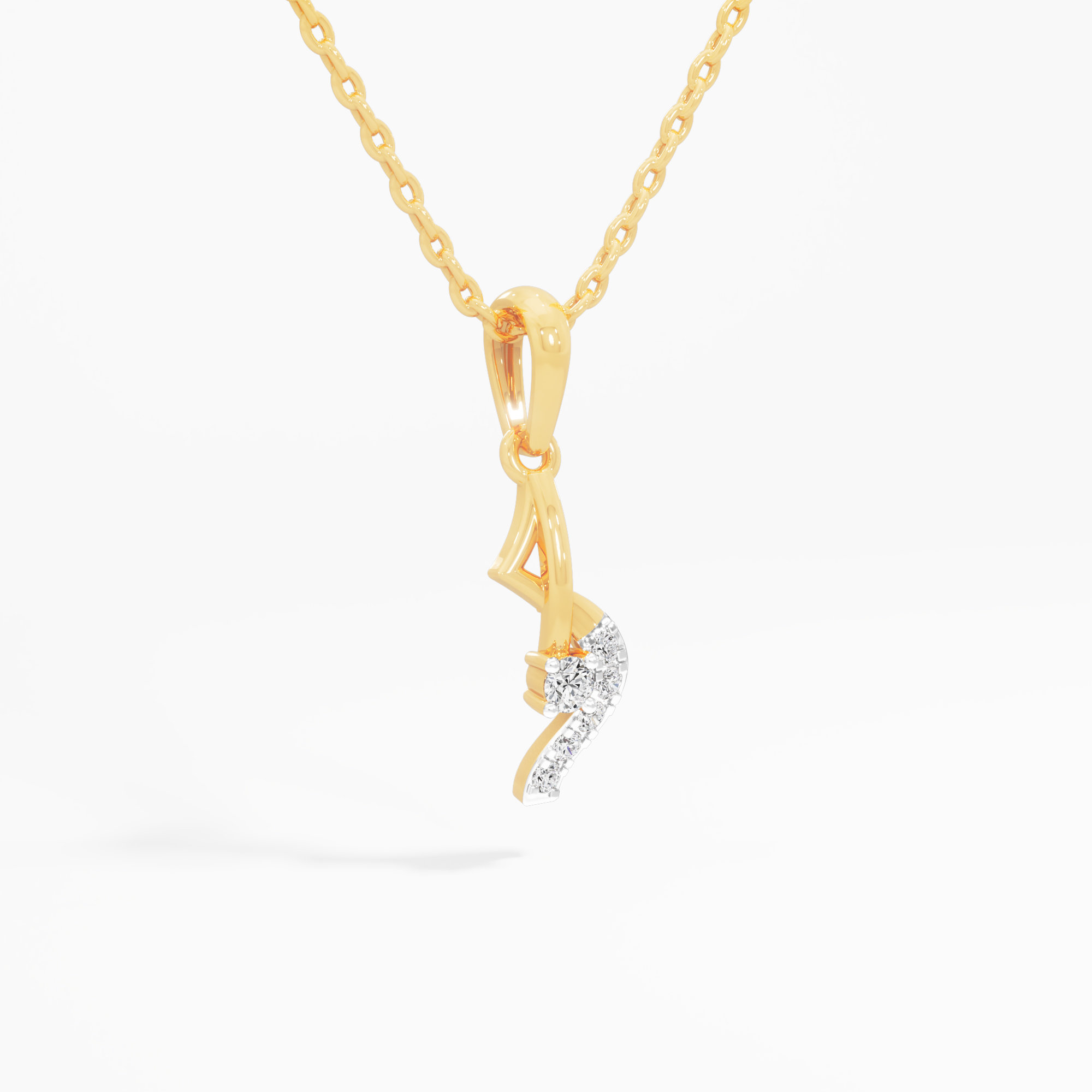 Zigzag Drift Diamond Pendant | Chain Available Separately in 9KT Yellow Gold (Diamond Quality: FG-VVS VS)